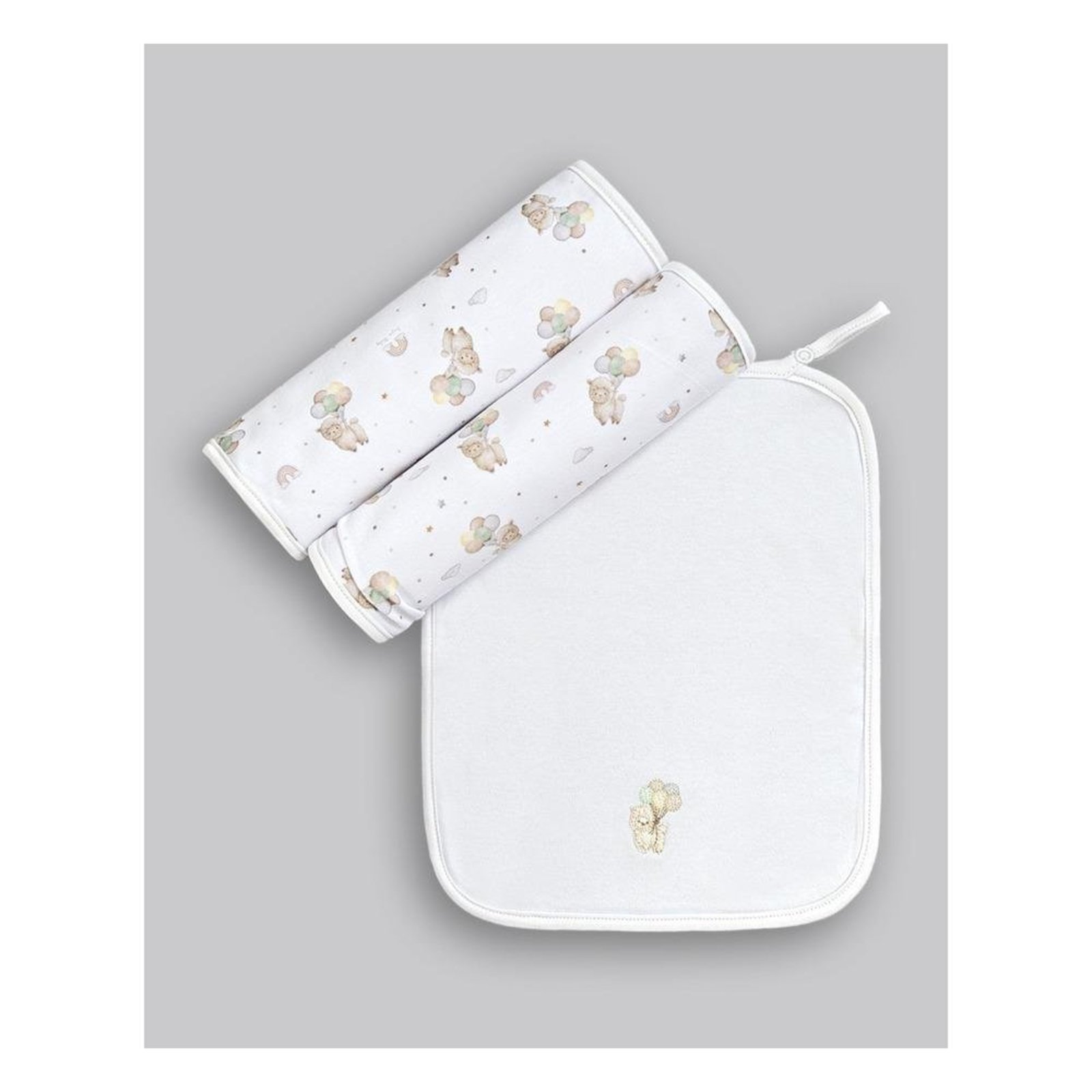 Infantil - Kit Paninho de Boca e Babete Carneirinho Anjos Baby U Branco