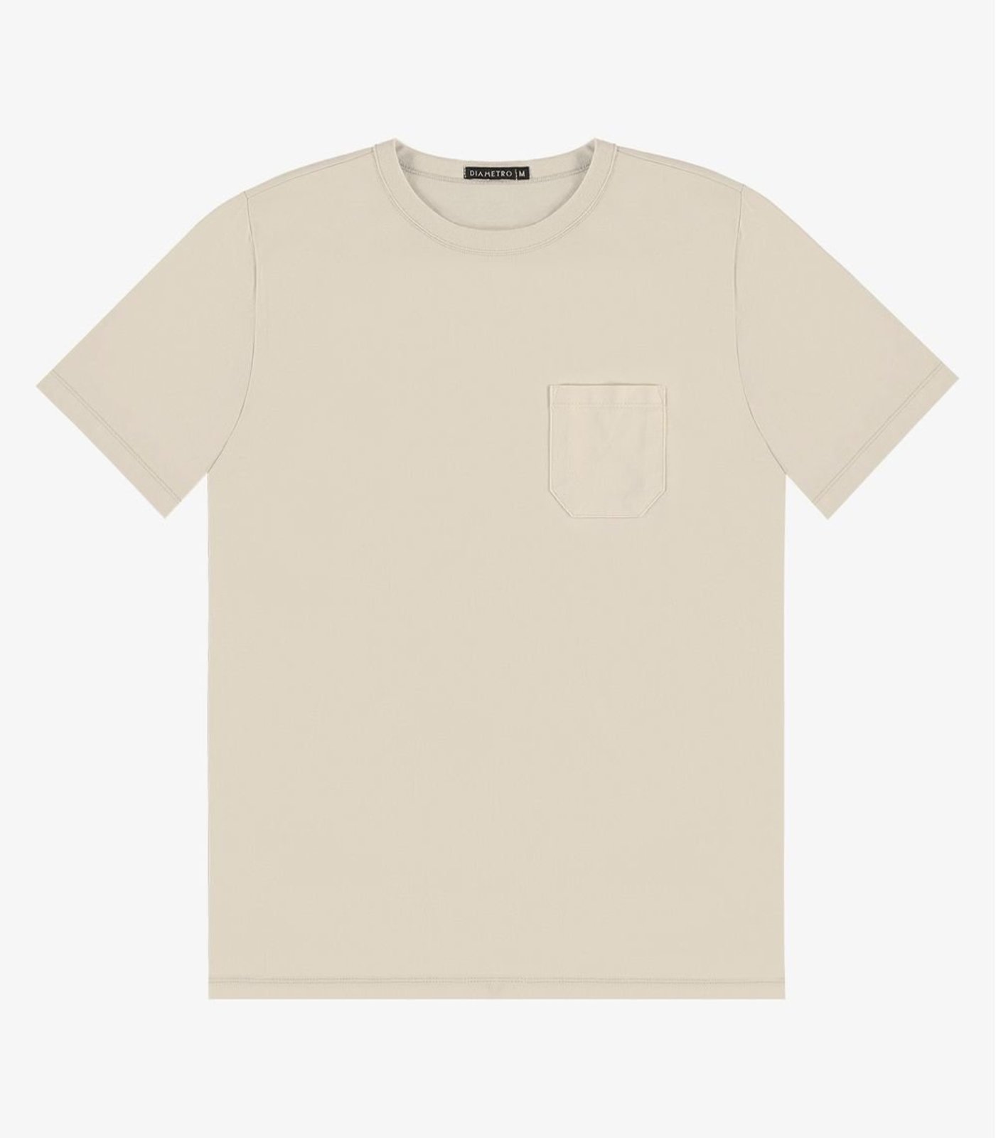 Camiseta Masculina em Meia Malha Diametro Bege
