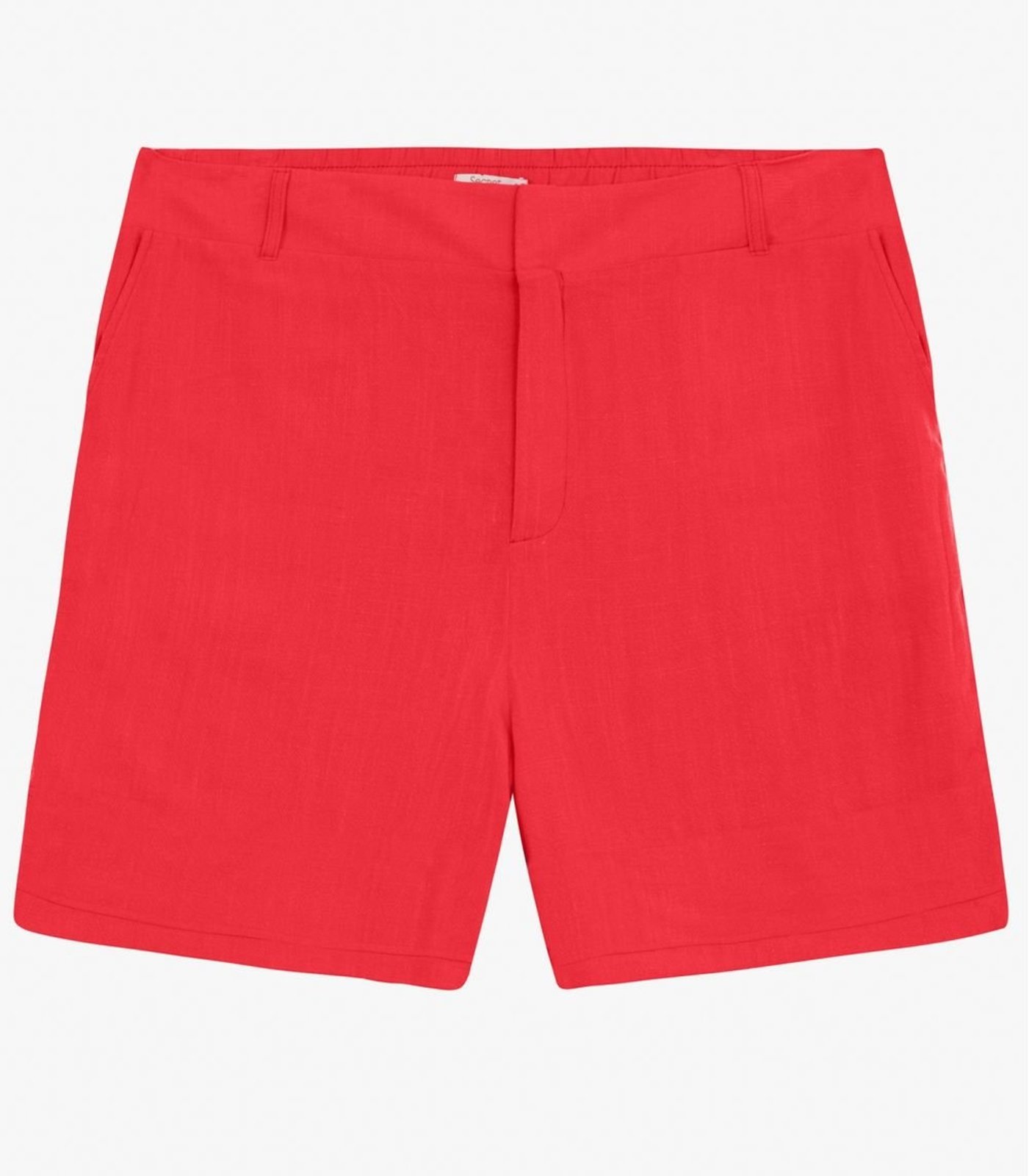 Shorts Feminino Plus Size em Linho Secret Glam Laranja