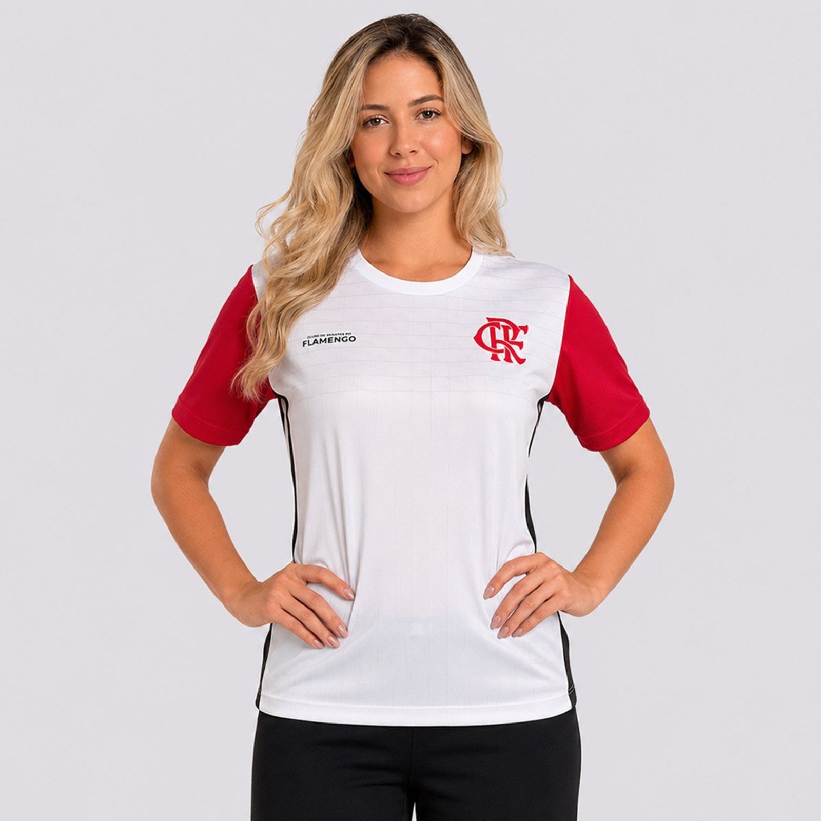 Camisa Flamengo Riso Feminina Branca