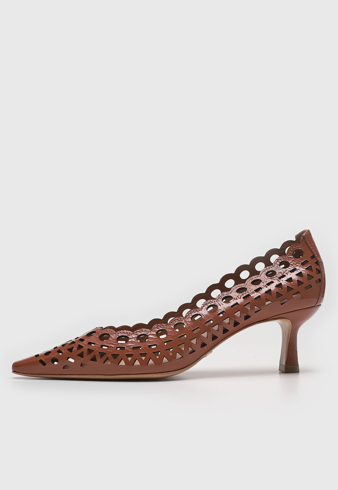 Scarpin Feminino Vicenza Recortes Laser Marrom