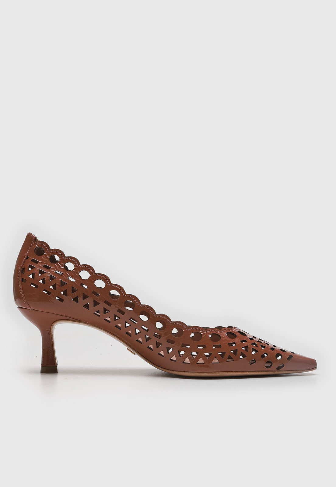 Vista 3 Scarpin Feminino Vicenza Recortes Laser marrom Vicenza marrom