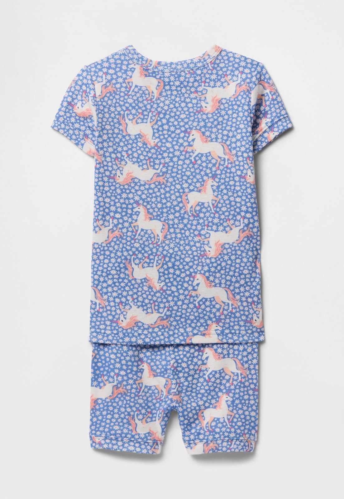 Vista 3 Kit Pijama 2pçs GAP Curto Unicórnio azul GAP azul