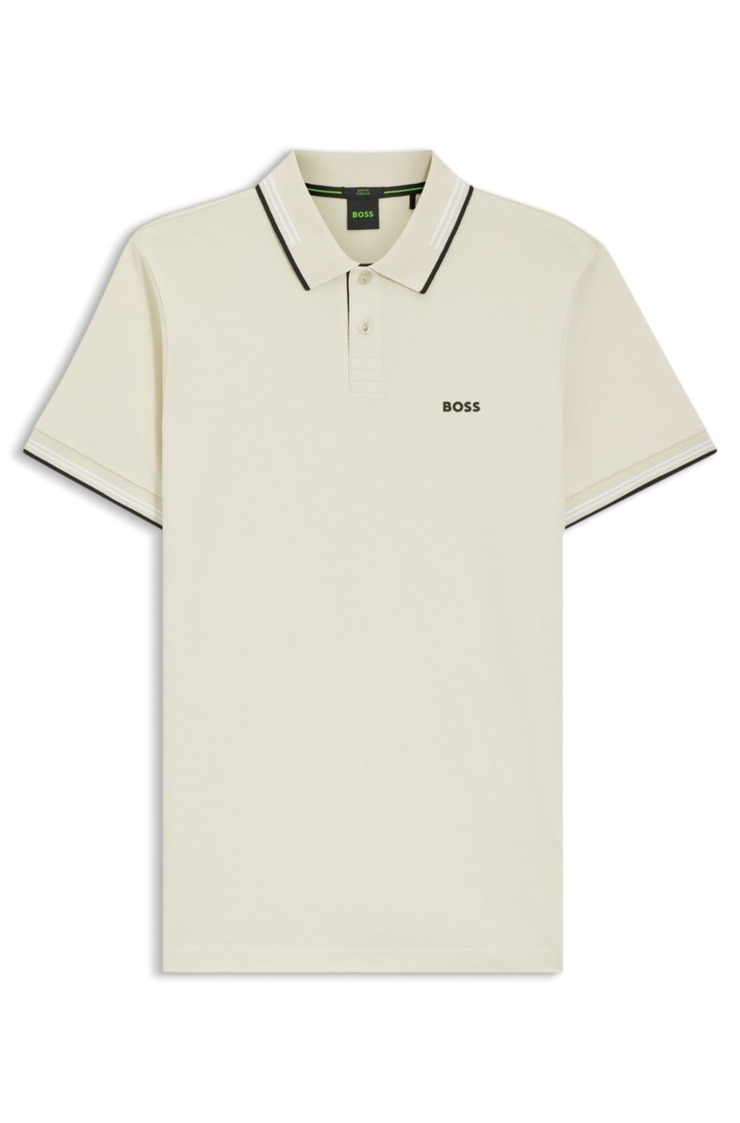 Polo De Ajuste Slim Em Algodão Elástico
