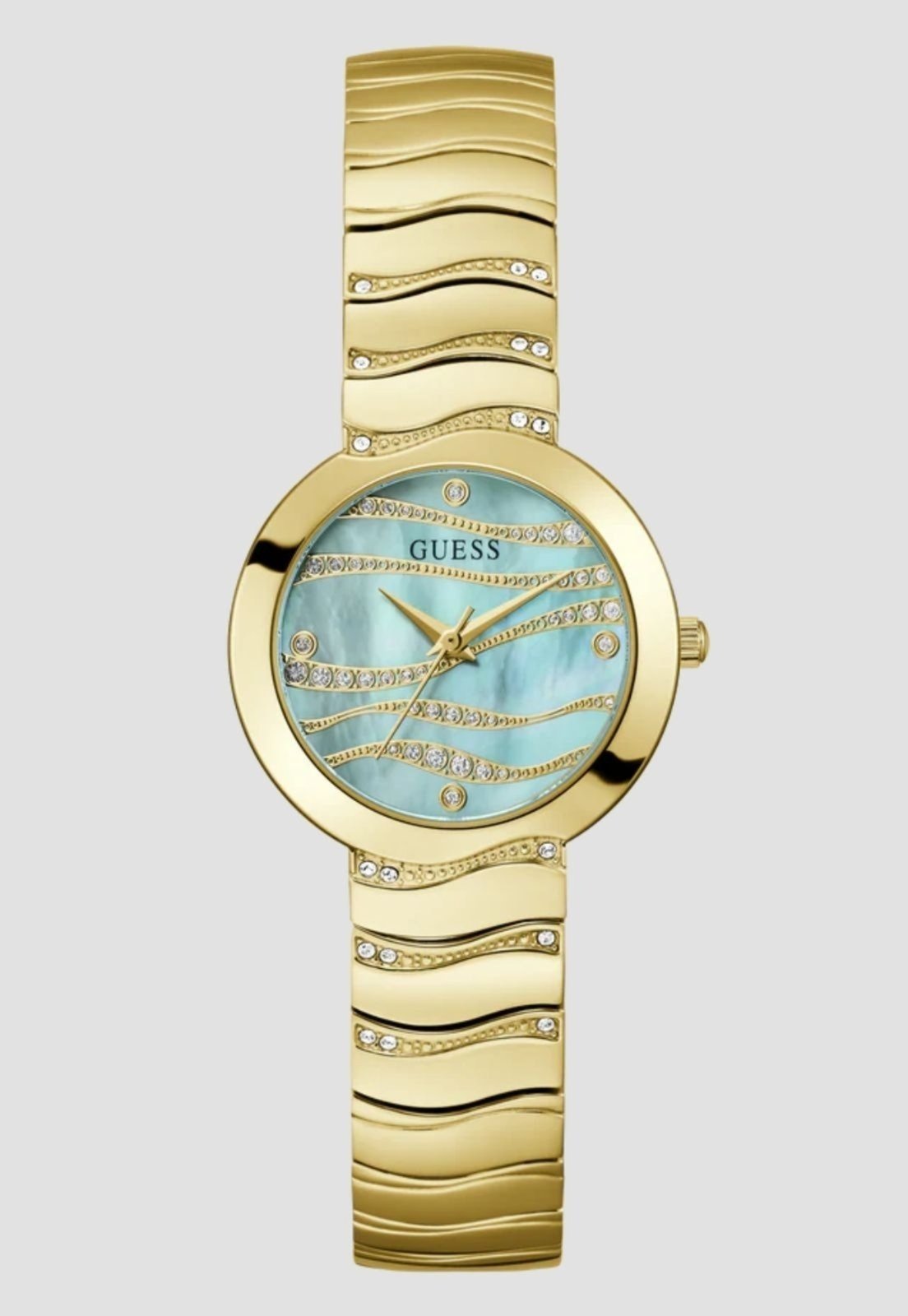 Relógio Guess Redondo Madrepérola Dourado