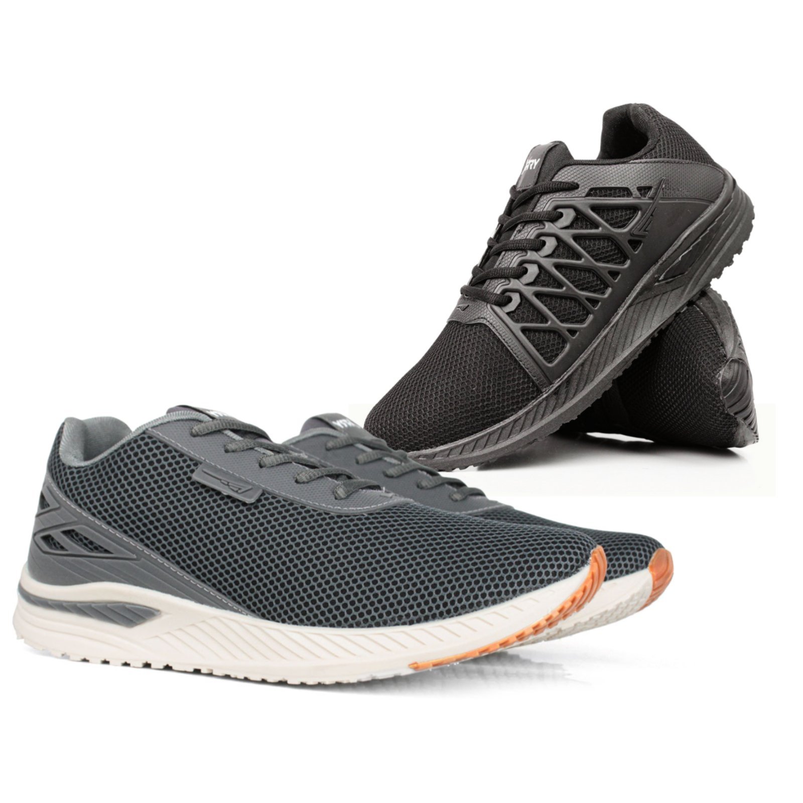 Kit Tênis Masculino Ferrareto Esportivo Corrida Shadow Color Cinza Treino Preto