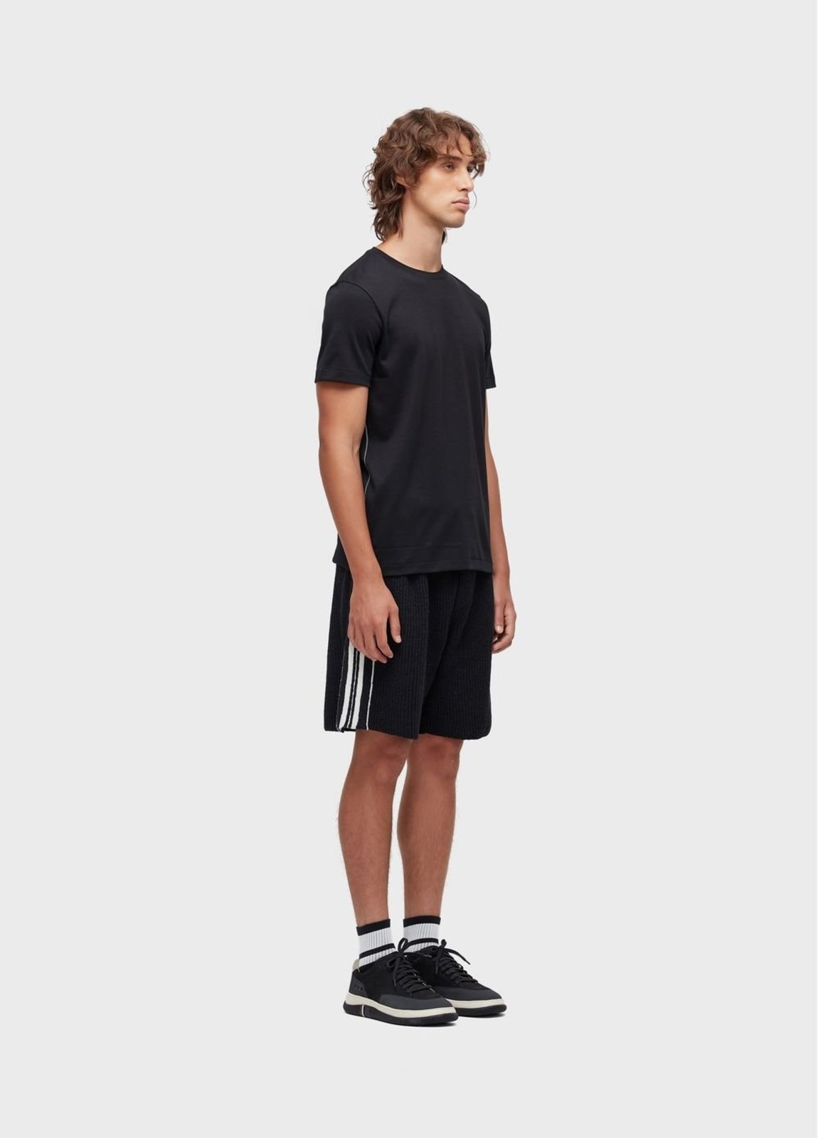 Vista 3 Bermuda tricot over stripes Osklen preto Osklen preto