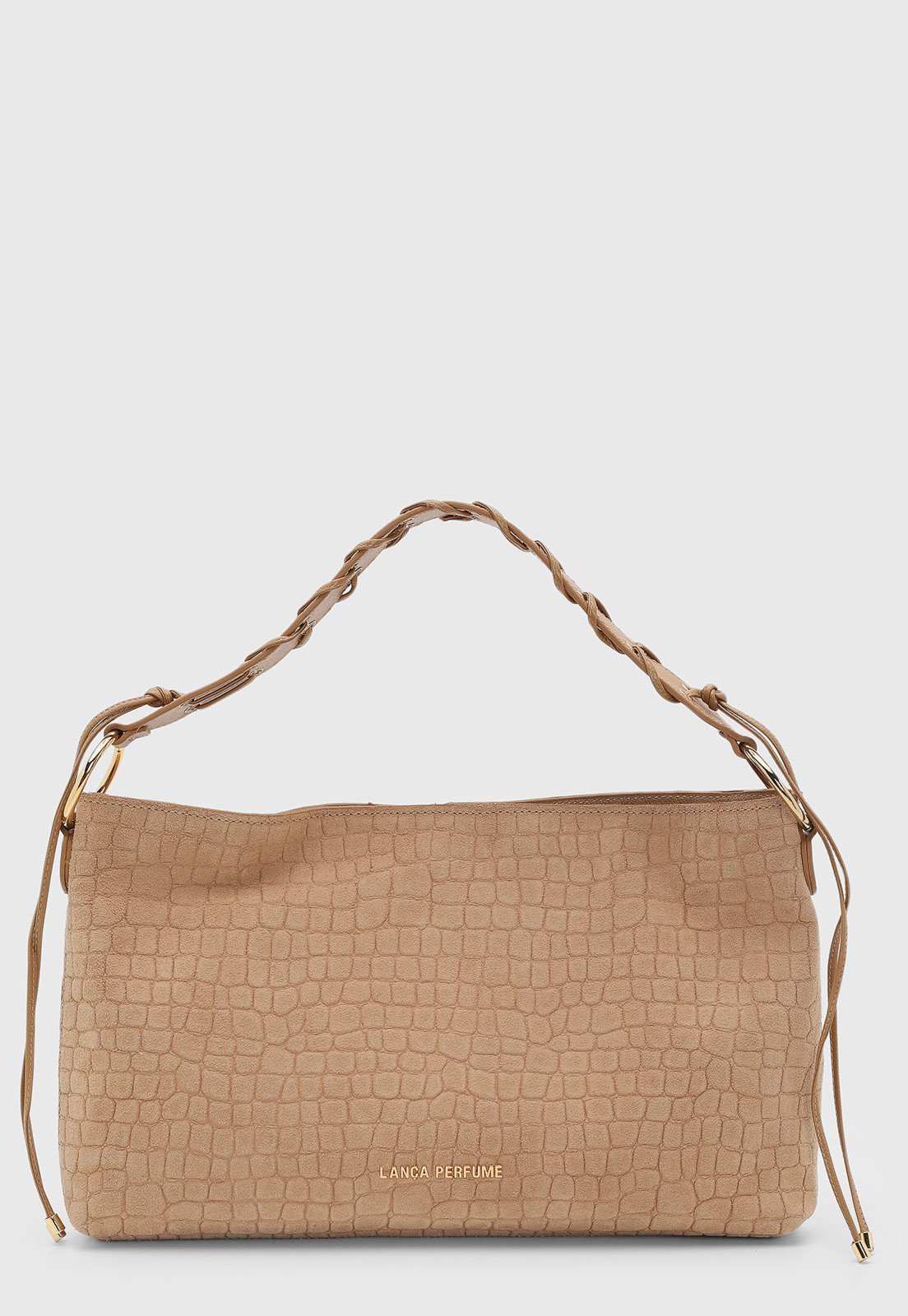 Bolsa Feminina Lança Perfume Alça Trançada Bege