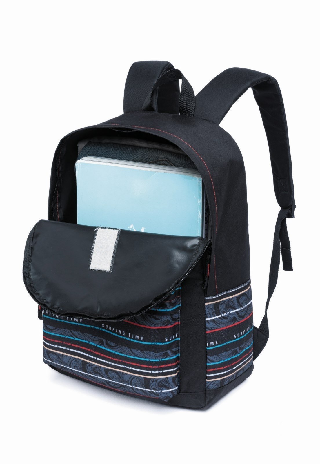 Vista 3 Infantil - Mochila Masculina Escolar Reforçada Casual Spector Espaçosa Casual Faculdade preto Spector preto