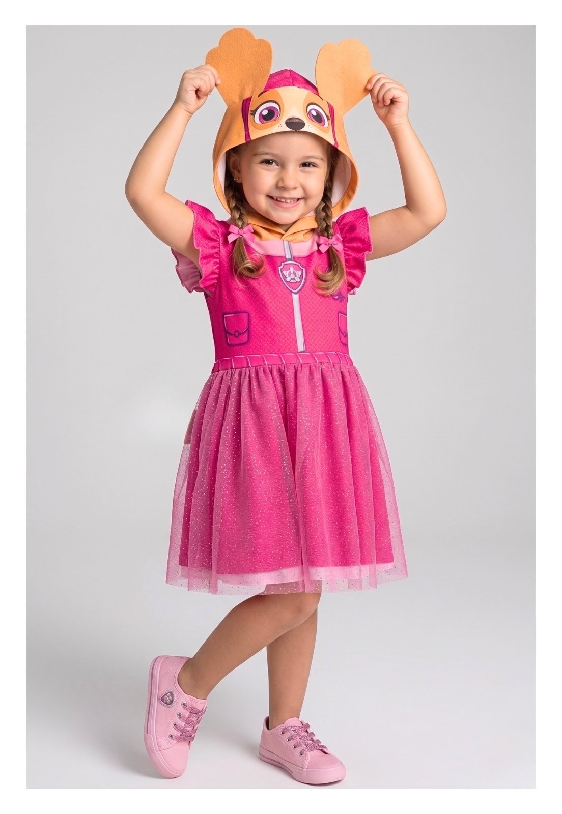 Infantil - Vestido Patrulha Canina Feminino Skye