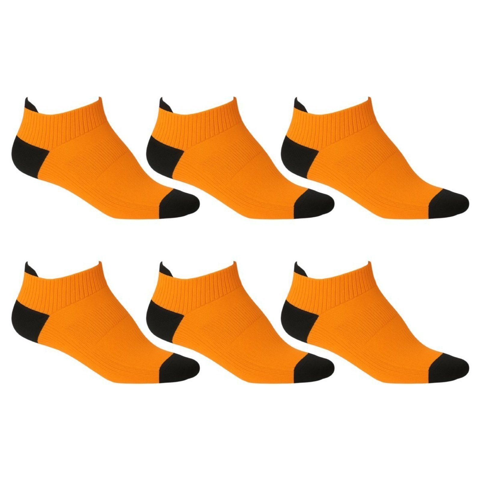 Kit 6 Pares de Meias QLC Sports Cano Curto Esportiva Laranja