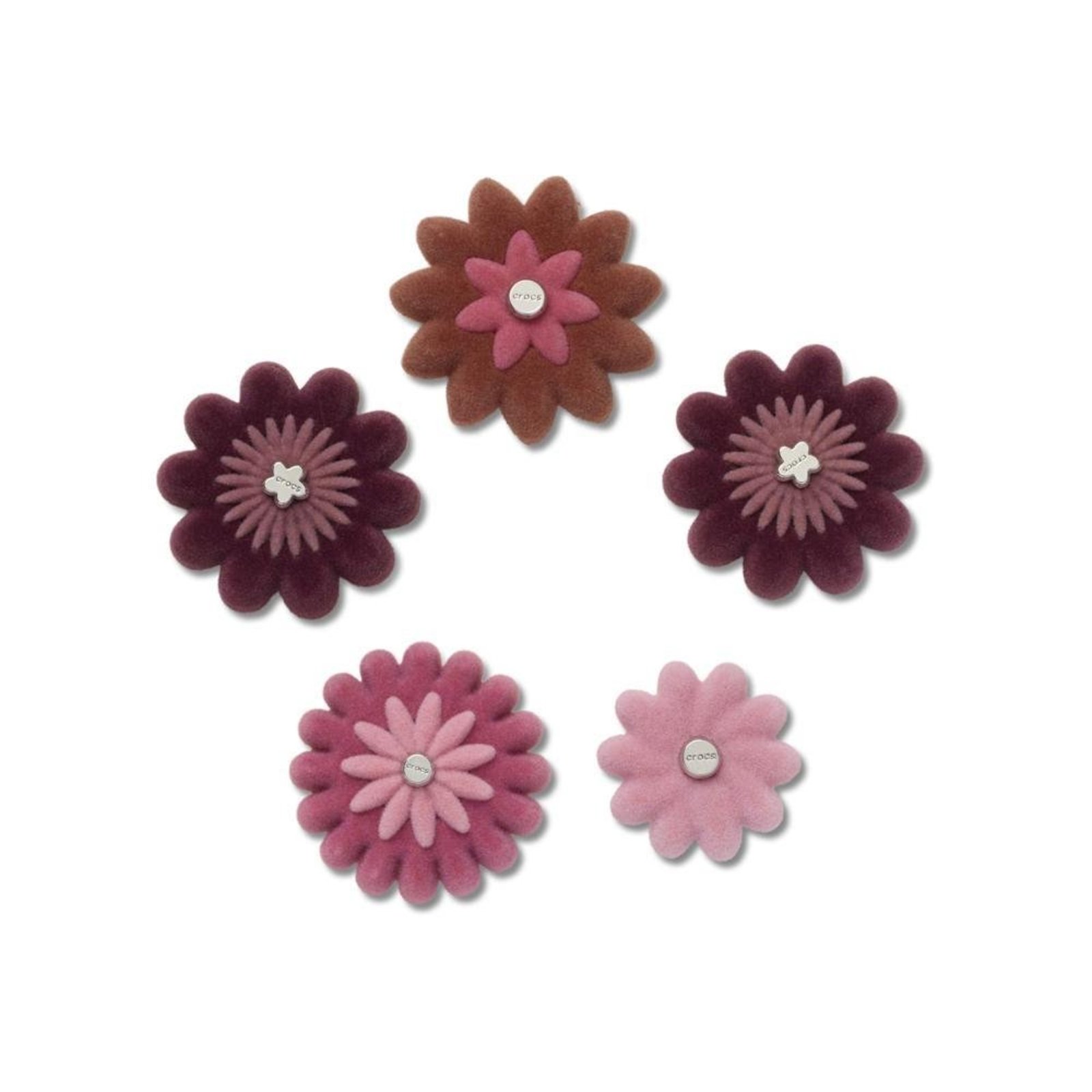 Infantil - Jibbitz™ Flor De Veludo Rosa Pack Com 5 Peças Única Unico