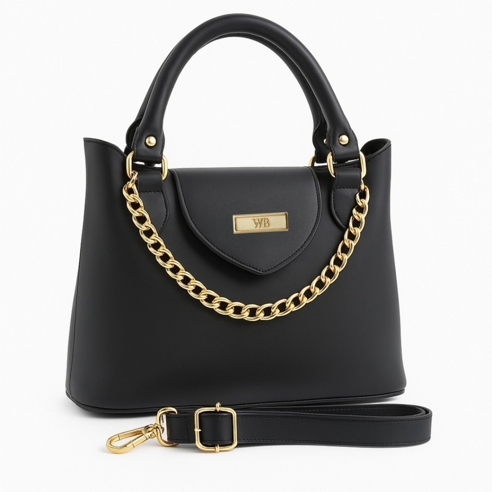 Bolsa Média Willibags Com Corrente Dourada – Preto