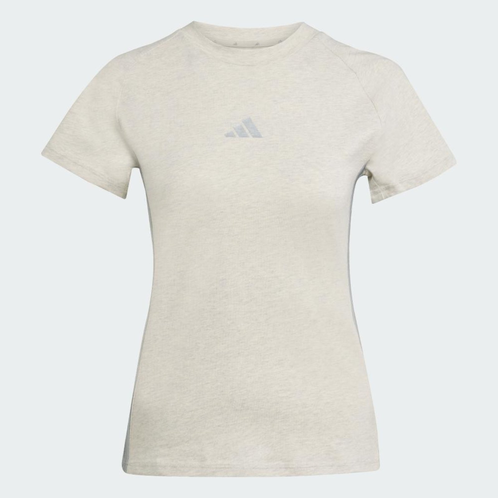 Vista 3 Camiseta Slim com Três Listras Holiday adidas Sportswear bege Adidas bege