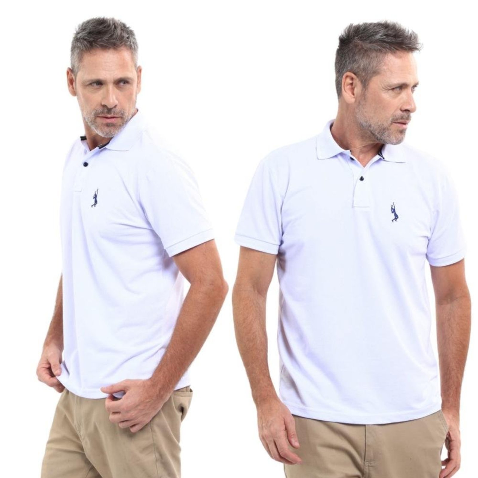 Kit 2 Camisa Polo Tradicinal Moderna Algodão Slim