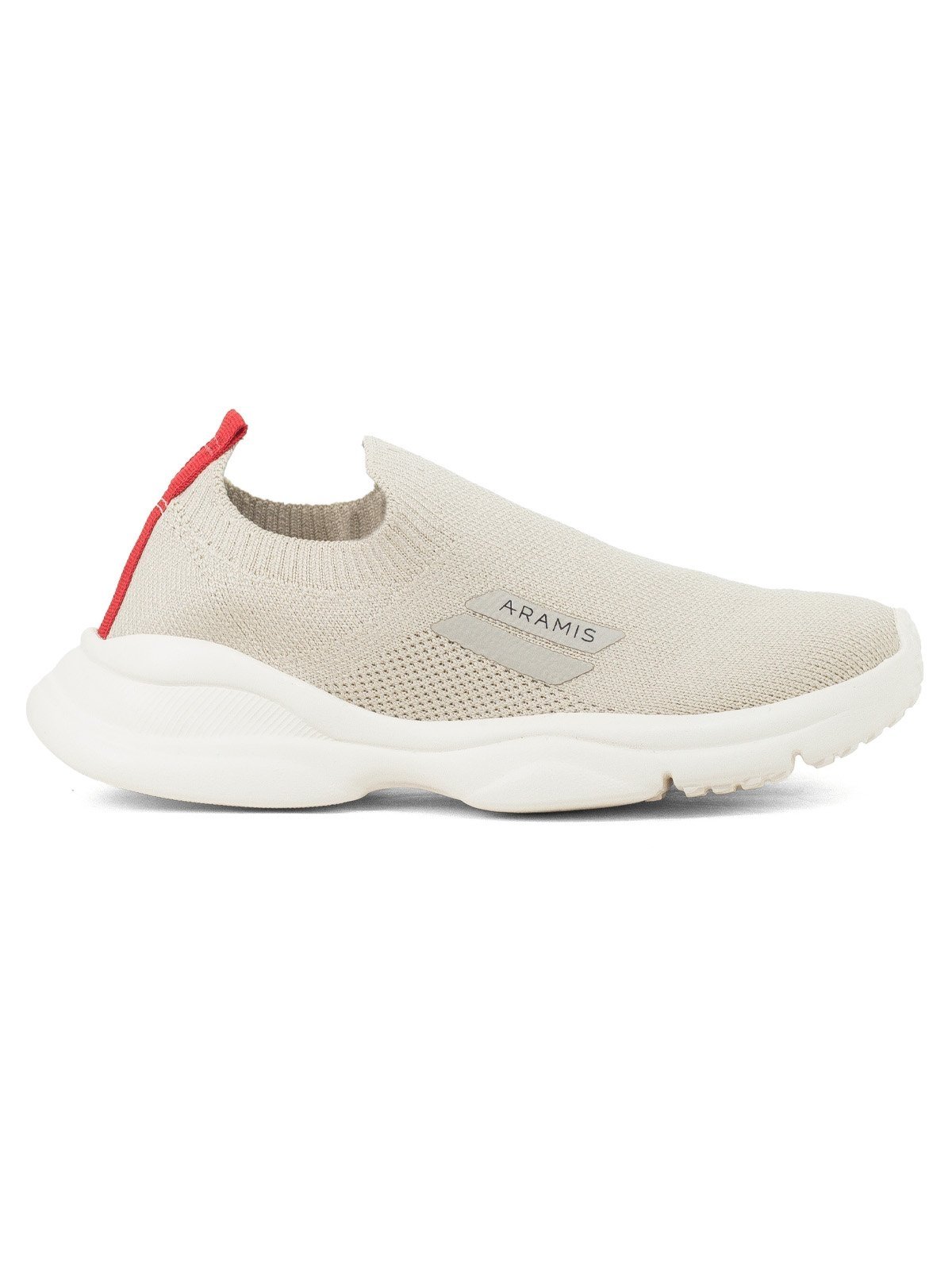 Tênis Aramis Next Casual Grand Luxe Knit Elástico Confortável Flexível Antiderrapante Branco Off White