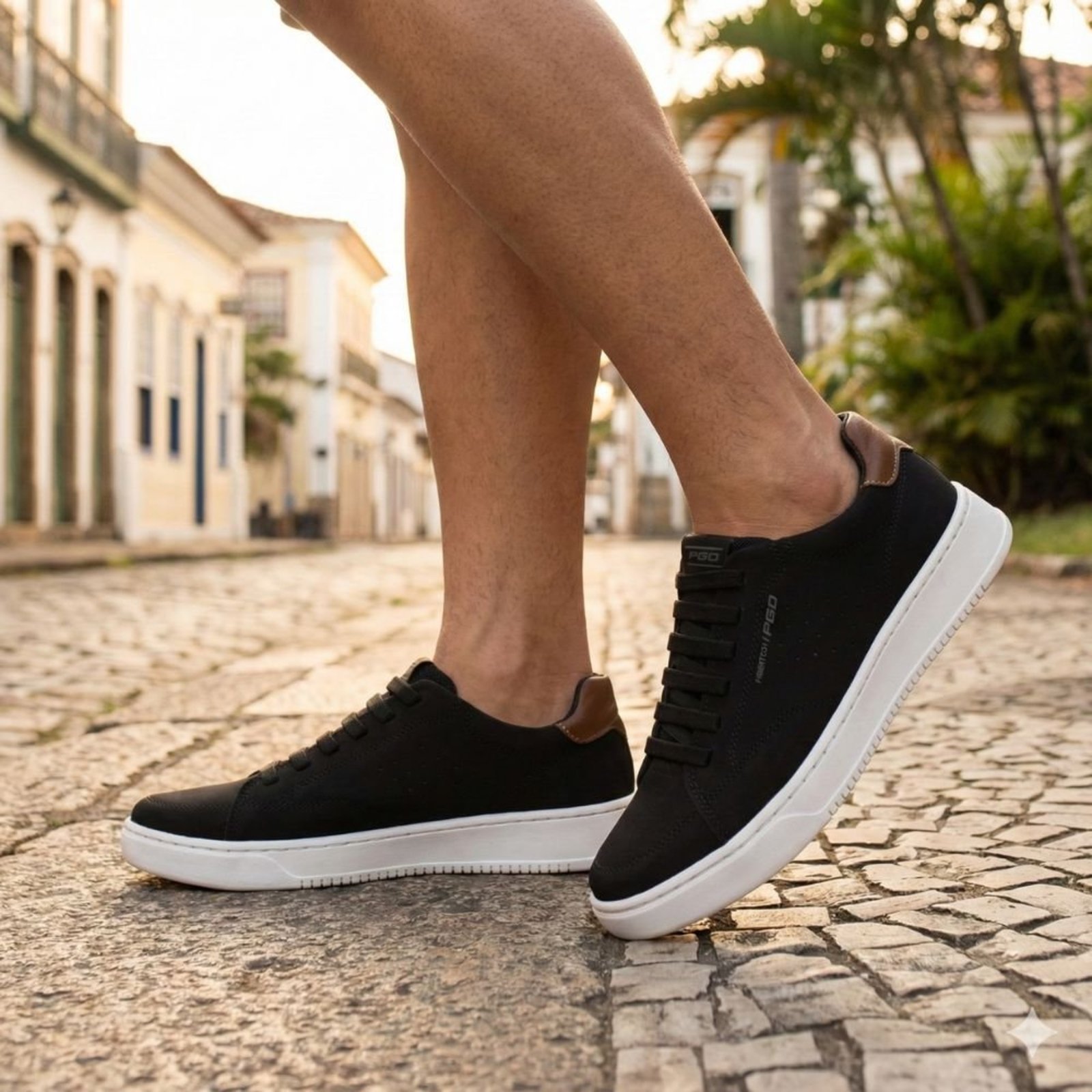 Sapatênis Masculino Pegada Fibertech Preto/Marrom