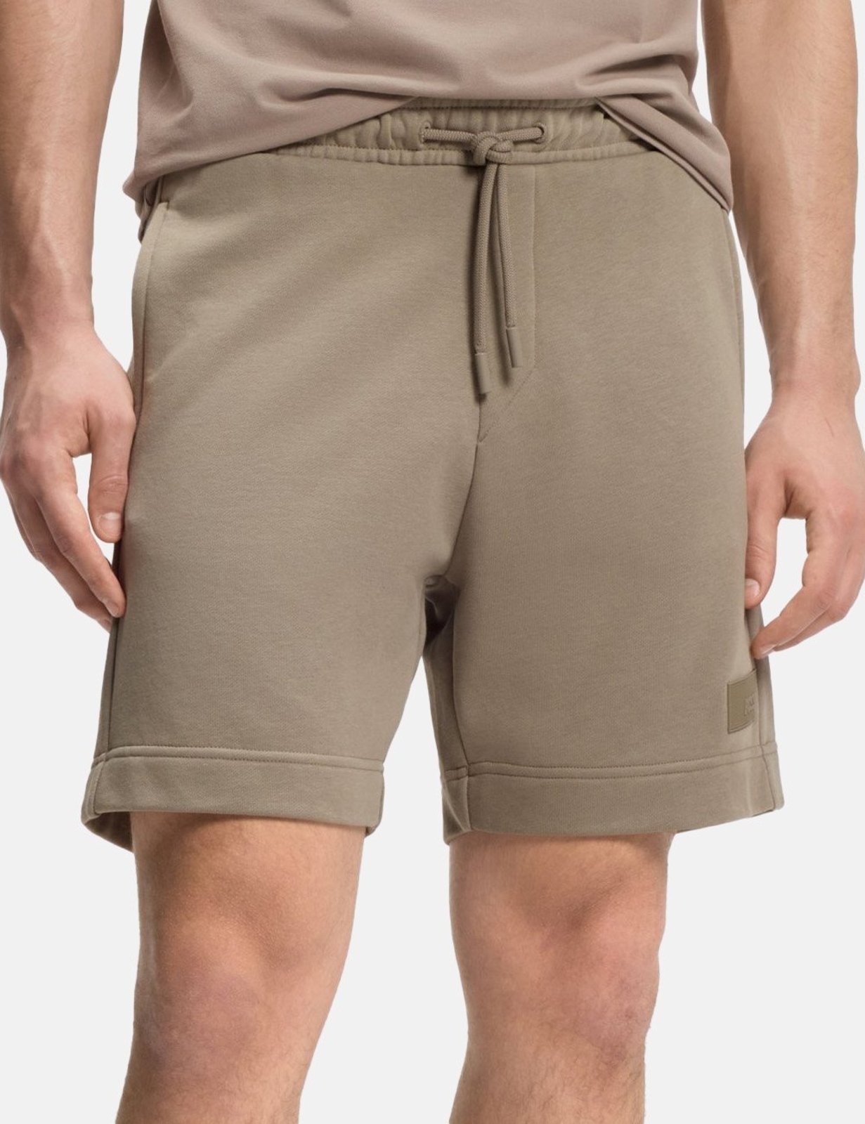 Bermuda Hugo Boss Masculina Moletom Regular JT_Shorts French Terry Cáqui