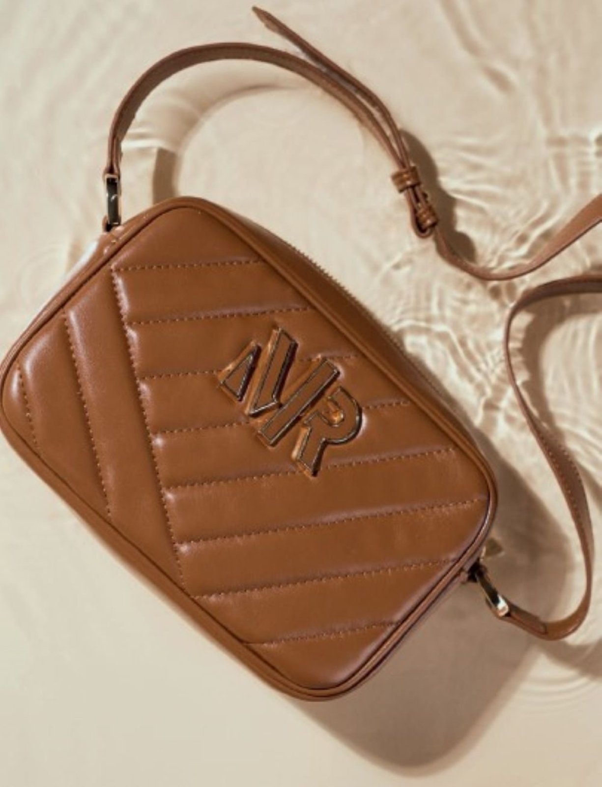 Bolsa Morena Rosa Transversal Logo Mr - Caramelo