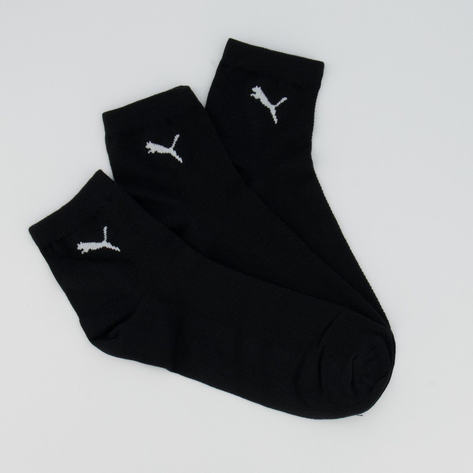 Vista 2 Kit Meia Puma 15 Pares Cano Médio Preta Puma preto