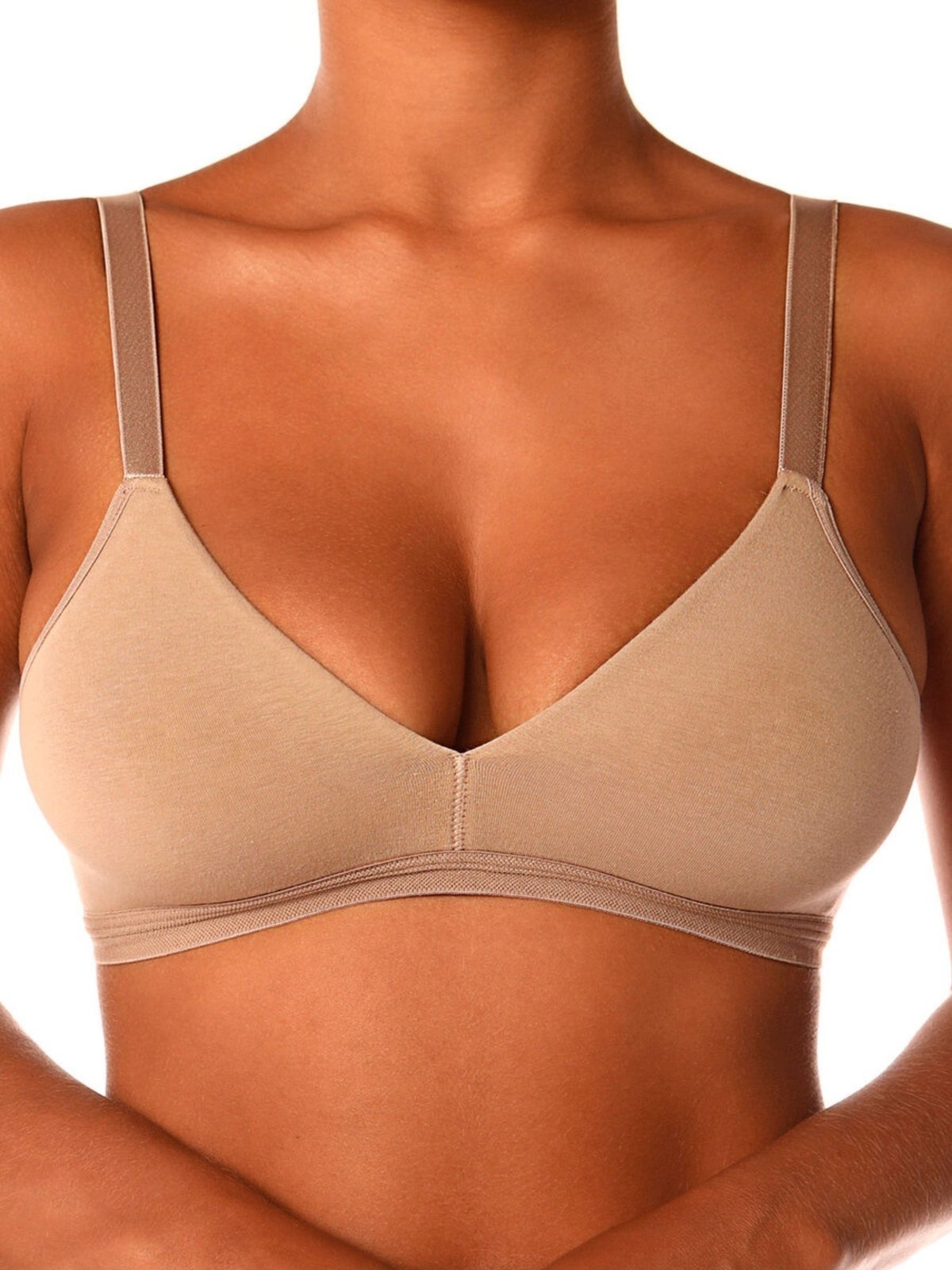 Sutiã sem Aro e sem Bojo Secret Cotton Demillus 61052 Taça B Bege