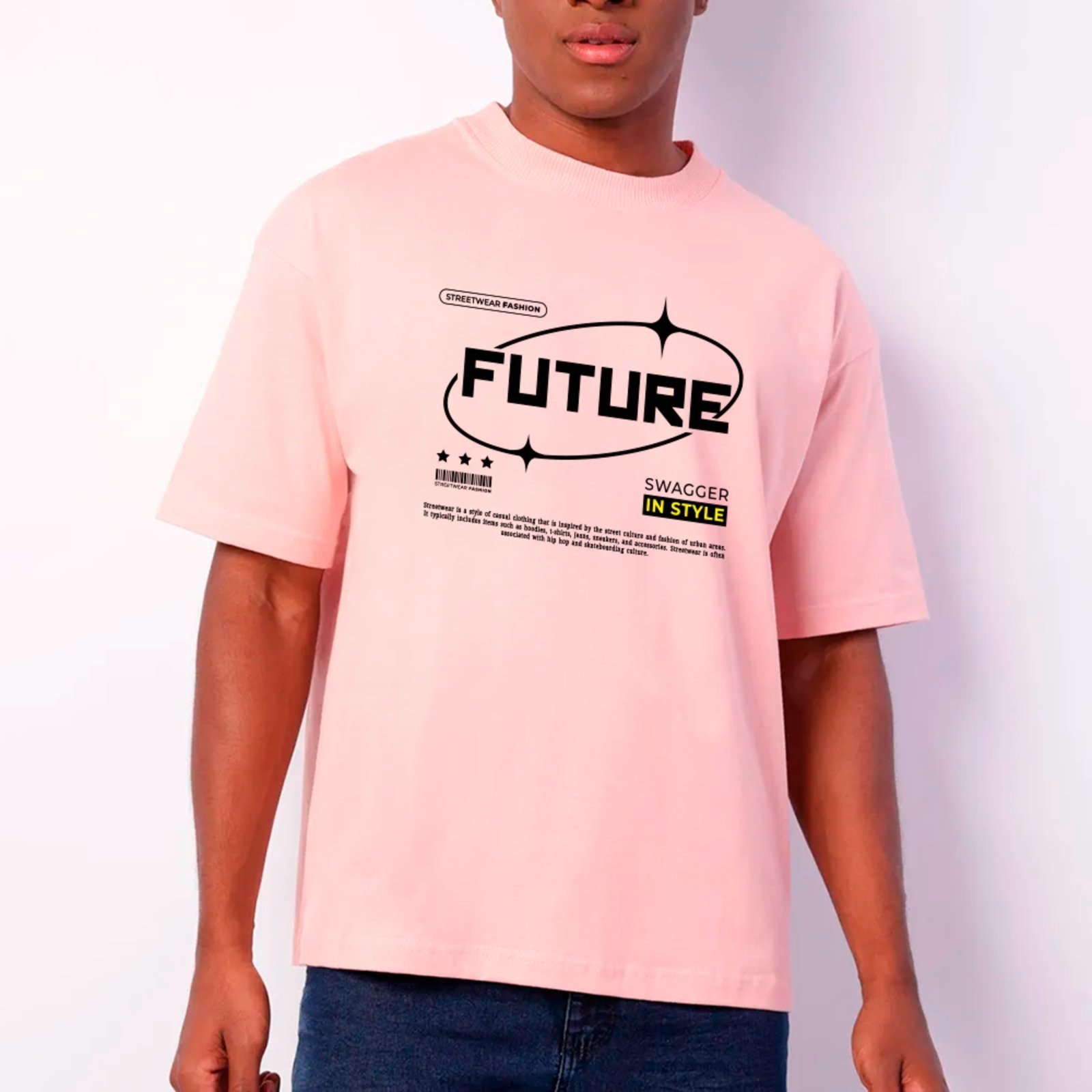 Camiseta Ousy Unissex Fashion Future Swagger Básica Rosa
