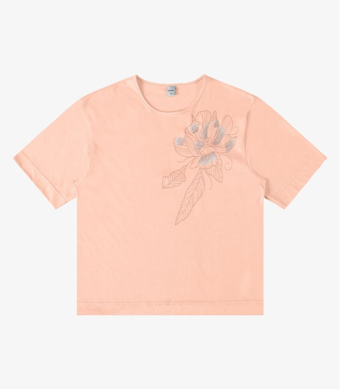 Blusa Feminina Estampa Com Bordado Rovitex Rosa