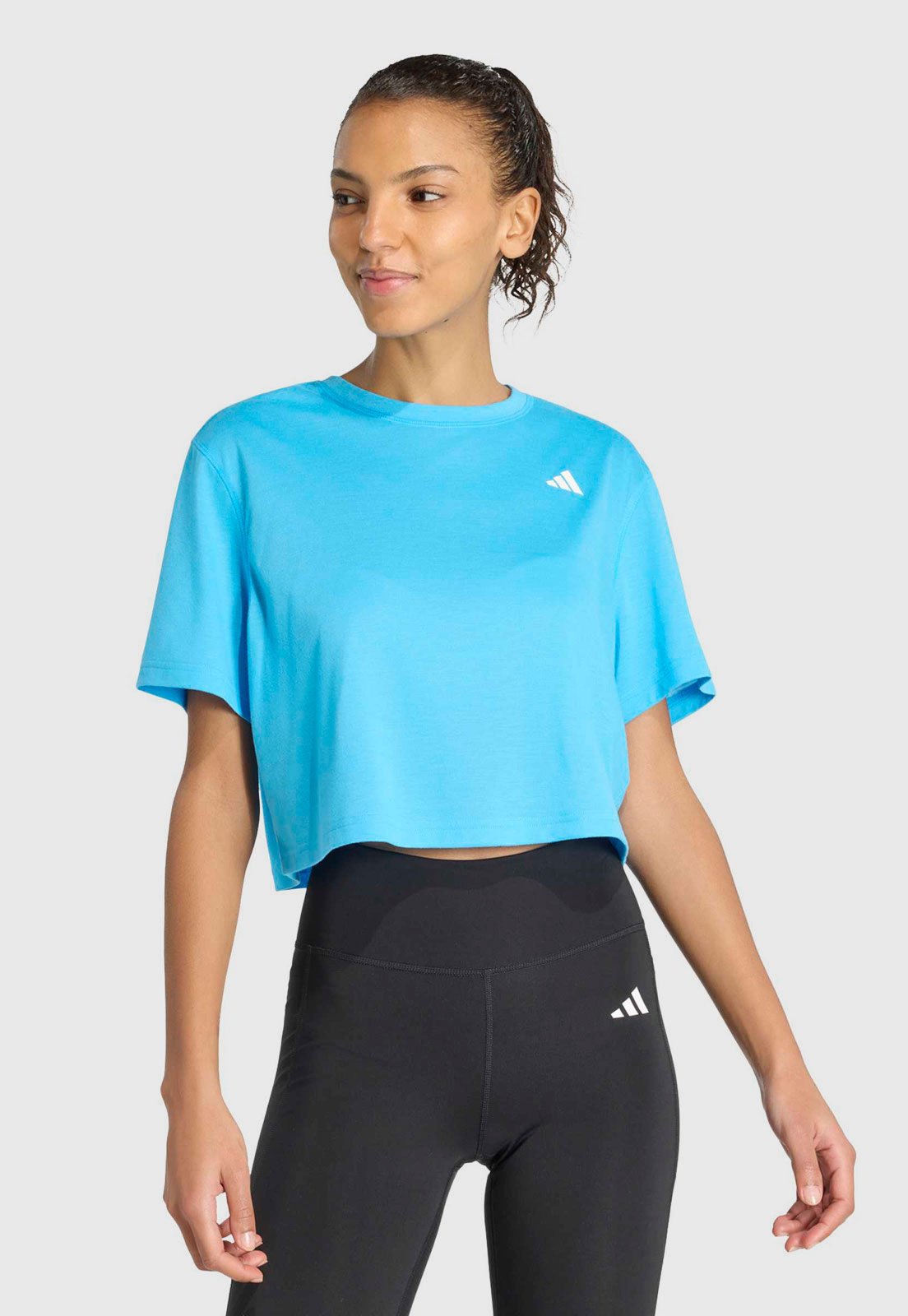 Camiseta Feminina adidas Performance Cropped Azul
