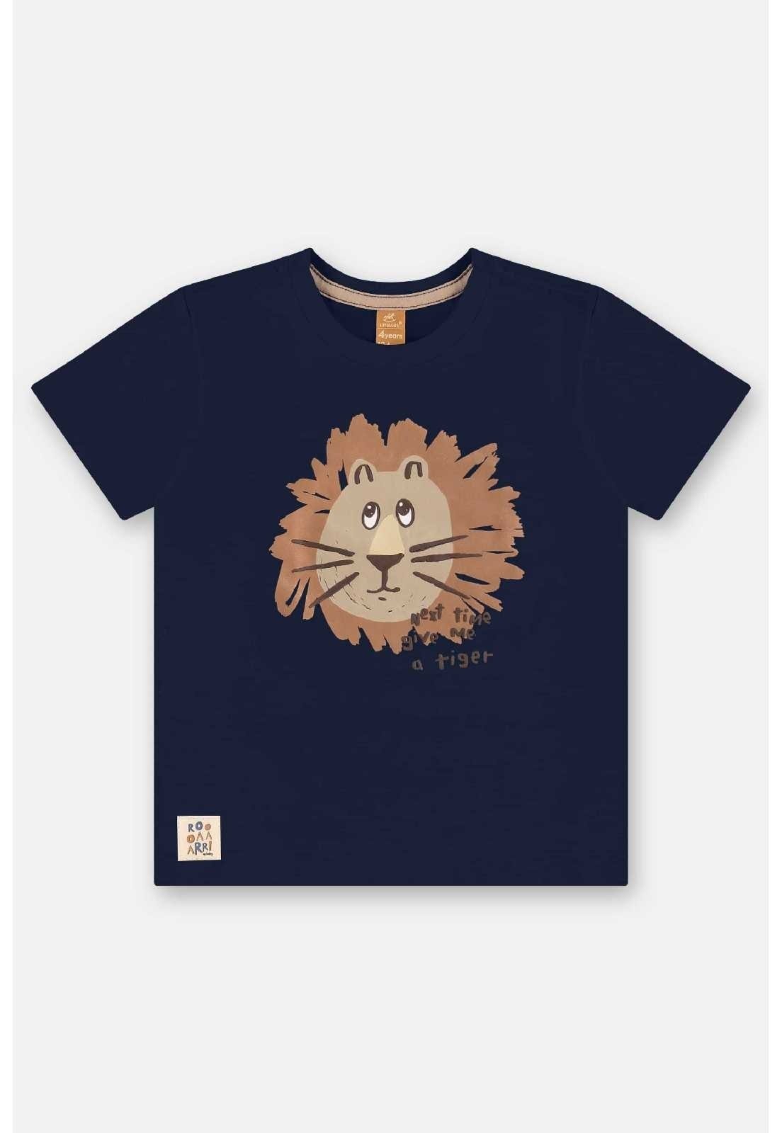Vista 3 Infantil - Camiseta Leão em Algodão Up Baby bege Up Baby bege