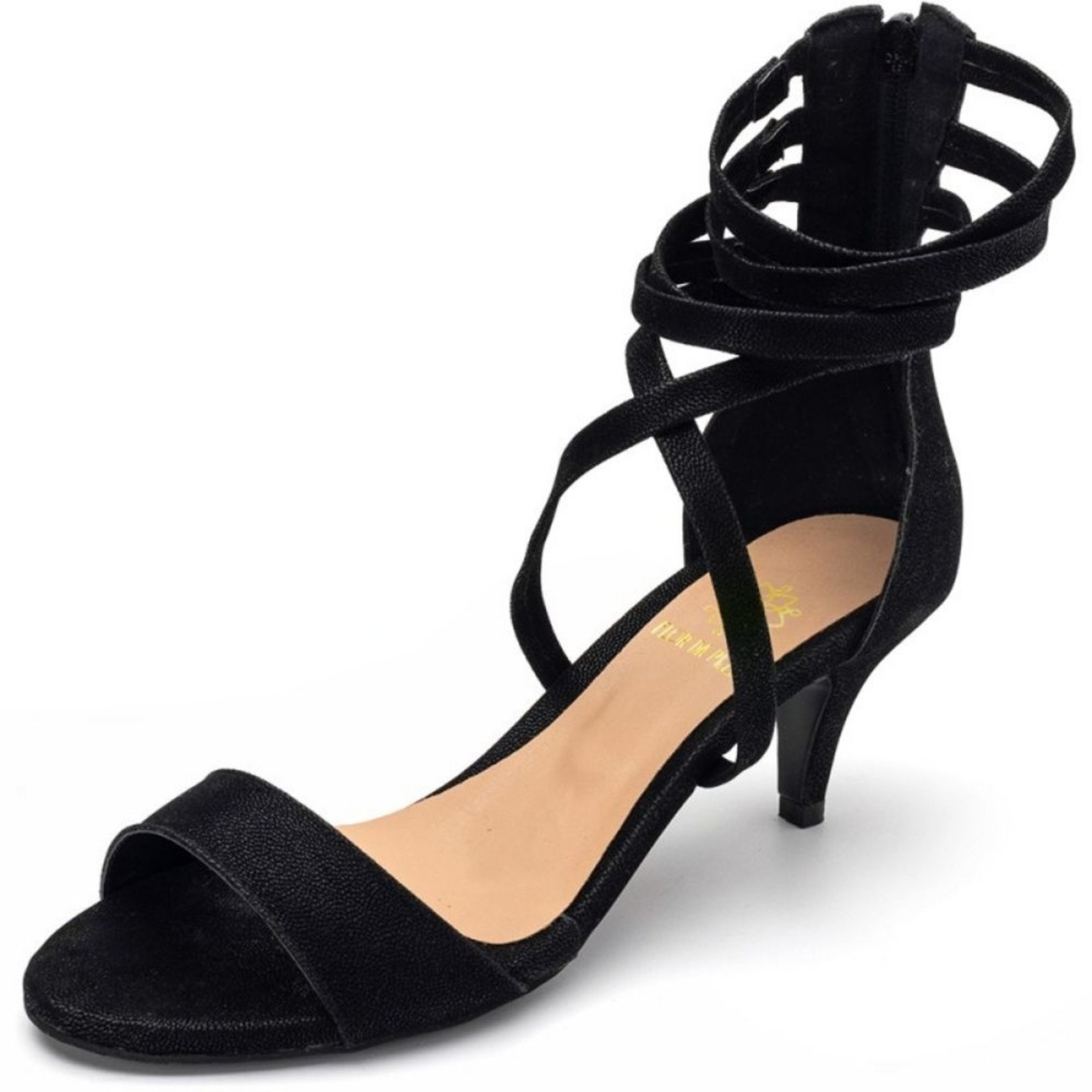Sandália Feminina Salto Baixo 180158 Nobucado Preto