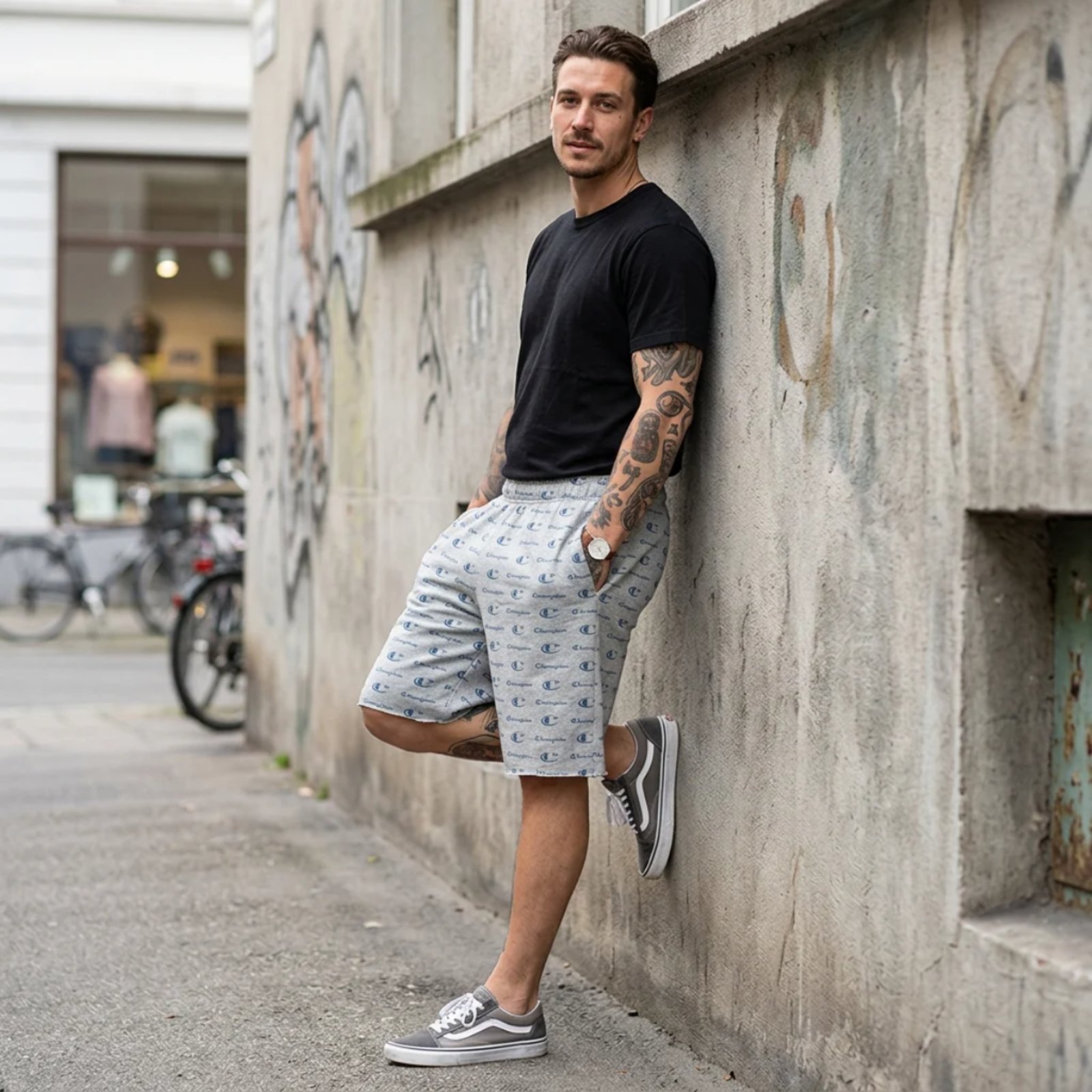 Short Masculino Champion 10 Inch Powerblend Aop Sh CINZA