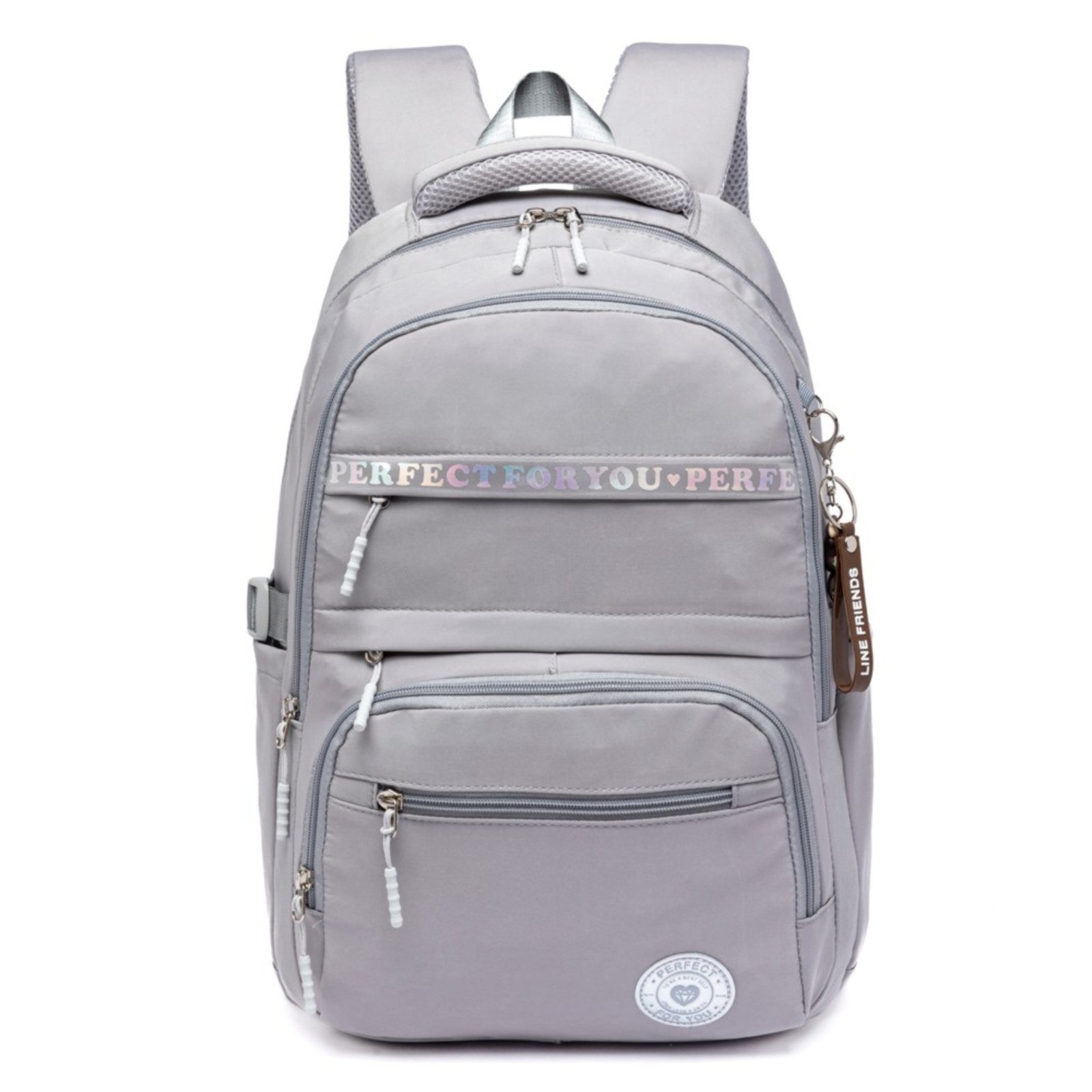Mochila Bolsa Feminina Reforçada Espaçosa Notebook Casual Escolar 14-CINZA