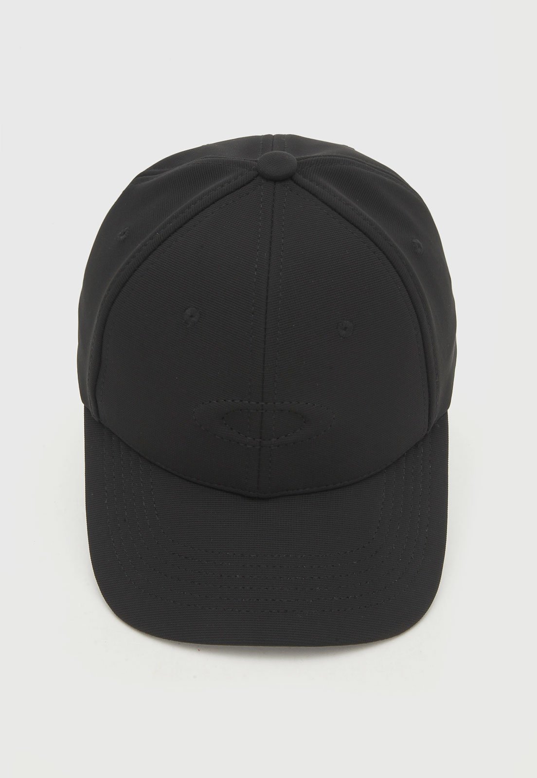 Boné Aberto Oakley Bark 6 Panel Aba Curva Preto