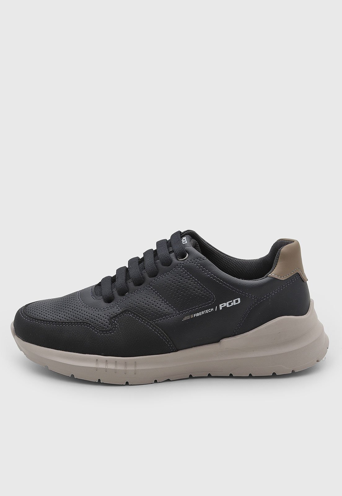Tênis Masculino Pegada Casual Sola Alta Preto