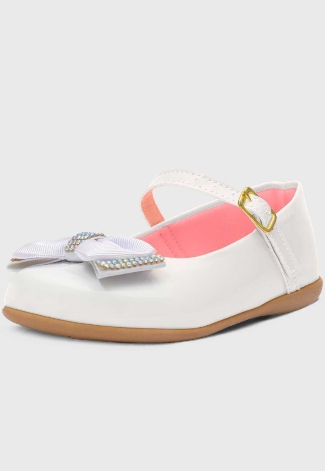Infantil – Sapatilha Popidi Menina Laço Gorgurao Branco