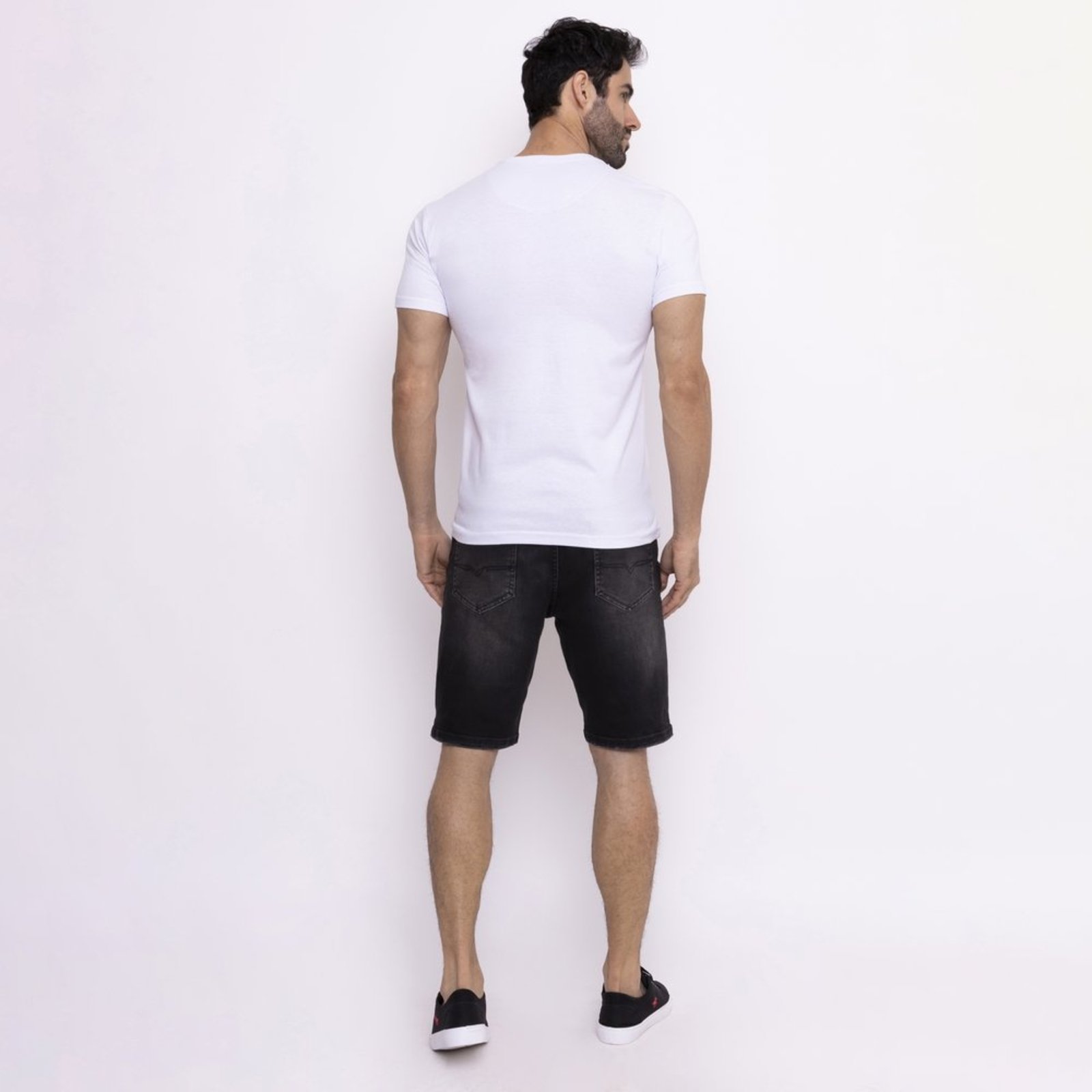 Camisetas Vih Triny Básicas Masculina em Algodão Premium França Bordado Branco