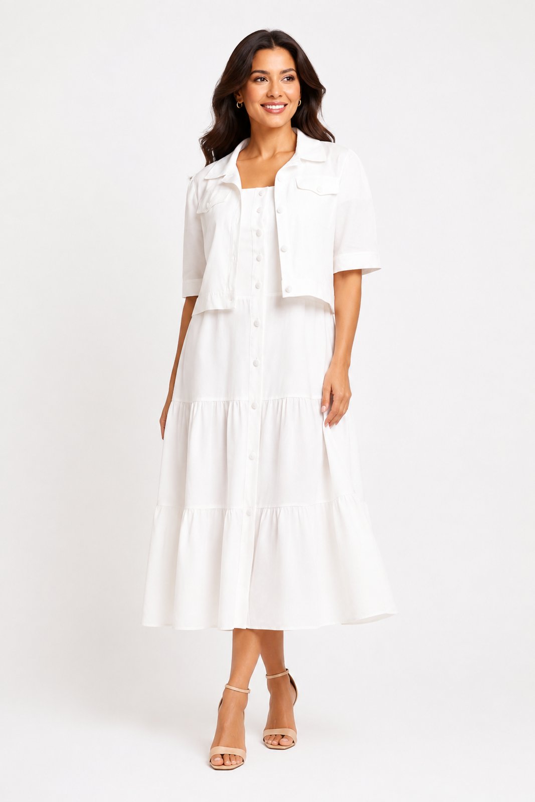 Conjunto D Bell Outlet Fashion Midi Três Marias Off White