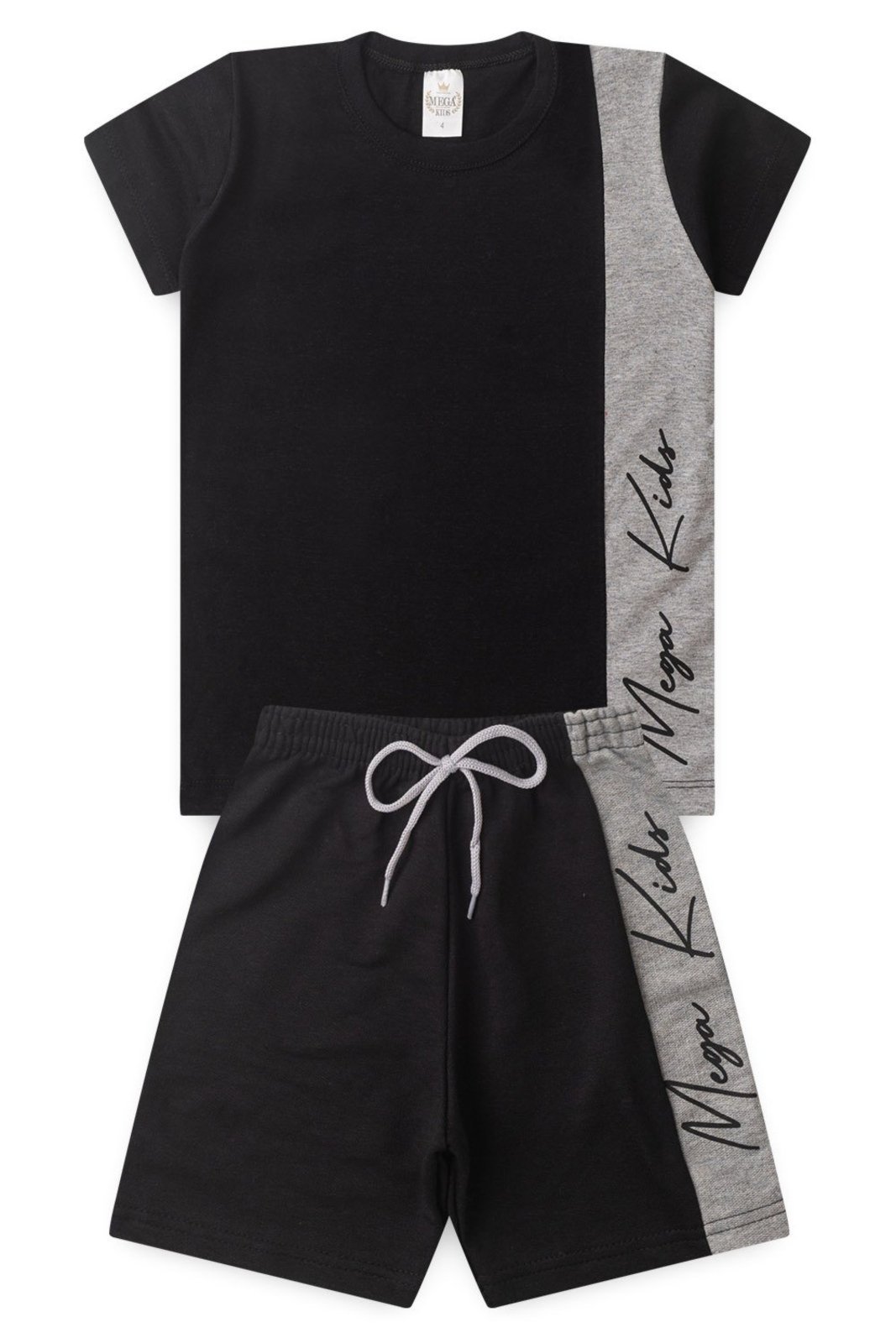 Infantil – Conjunto Verão Masculino Recortes – Preto