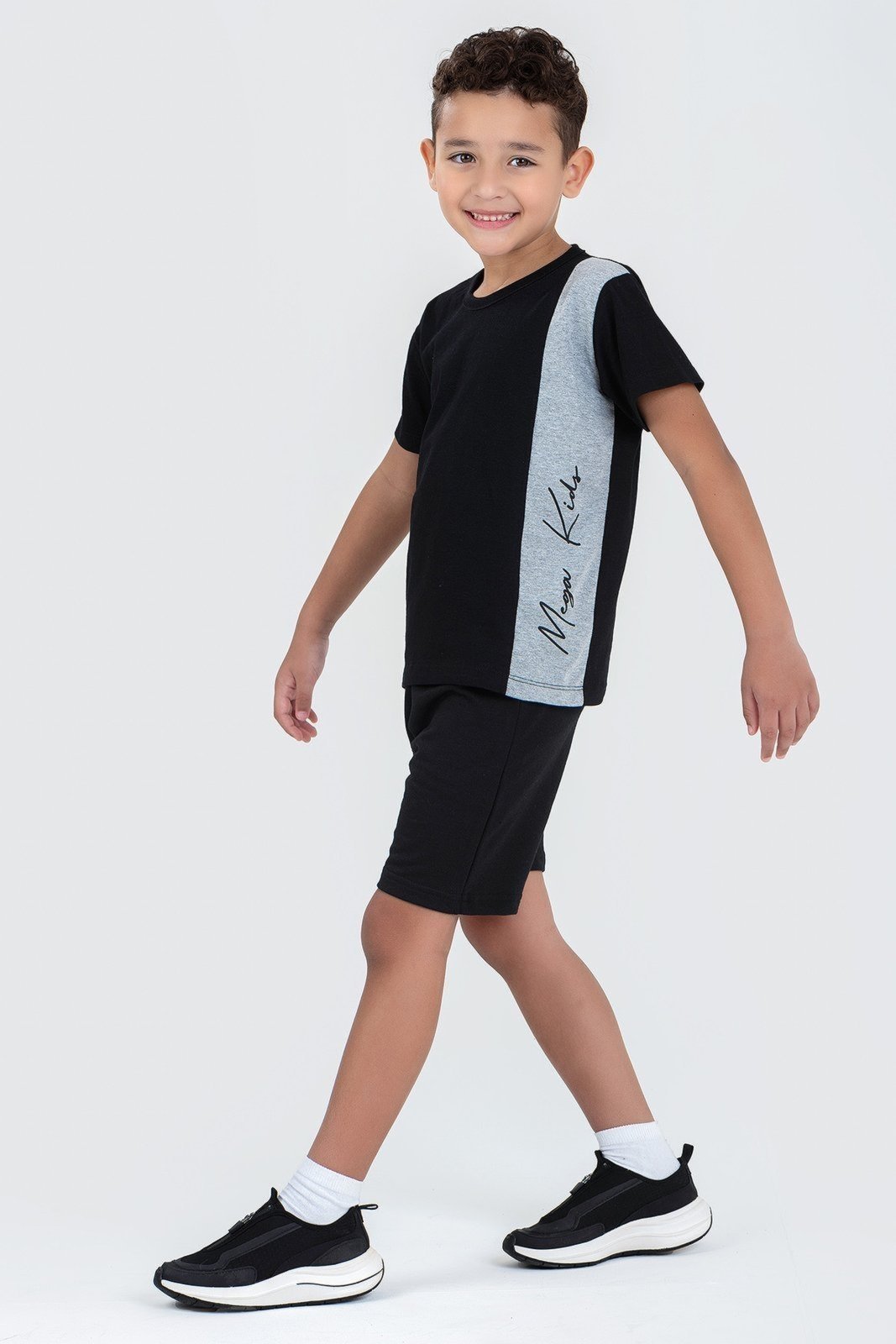 Vista 3 Infantil - Conjunto Verão Masculino Recortes - Preto Mega Kids unico Mega Kids unico