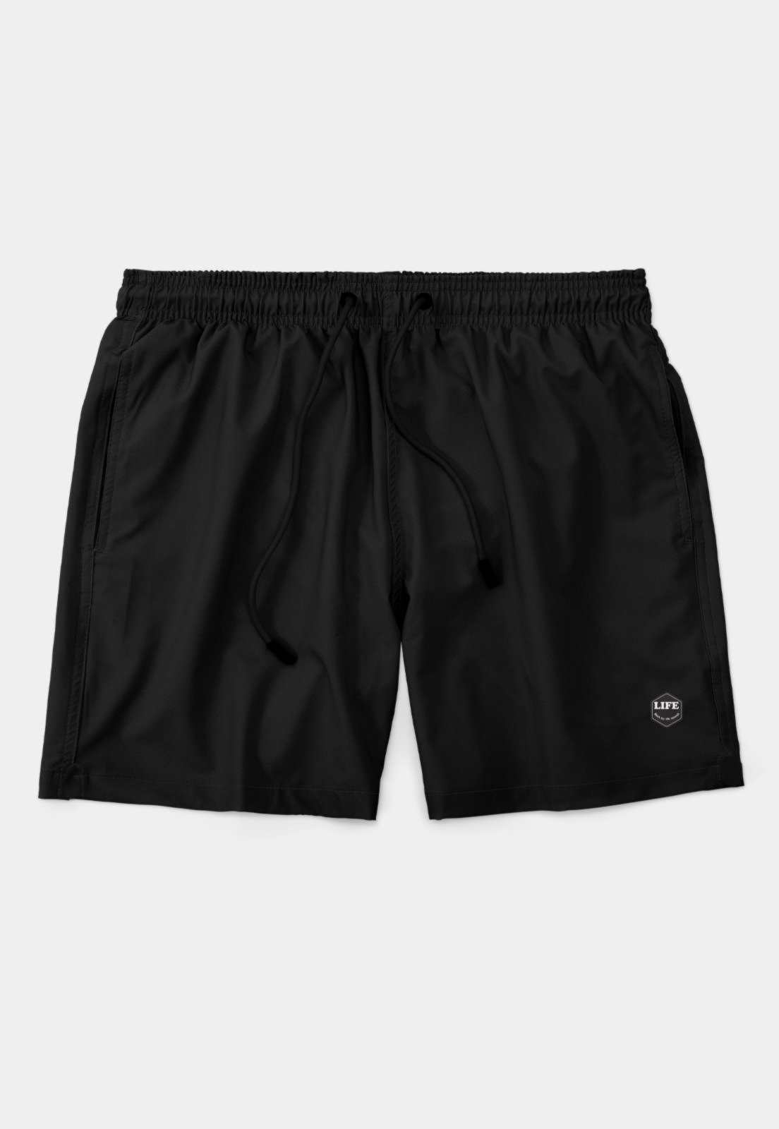 Short Bermuda Life Praia Masculino Casual Básico Mauricinho Tactel Preto