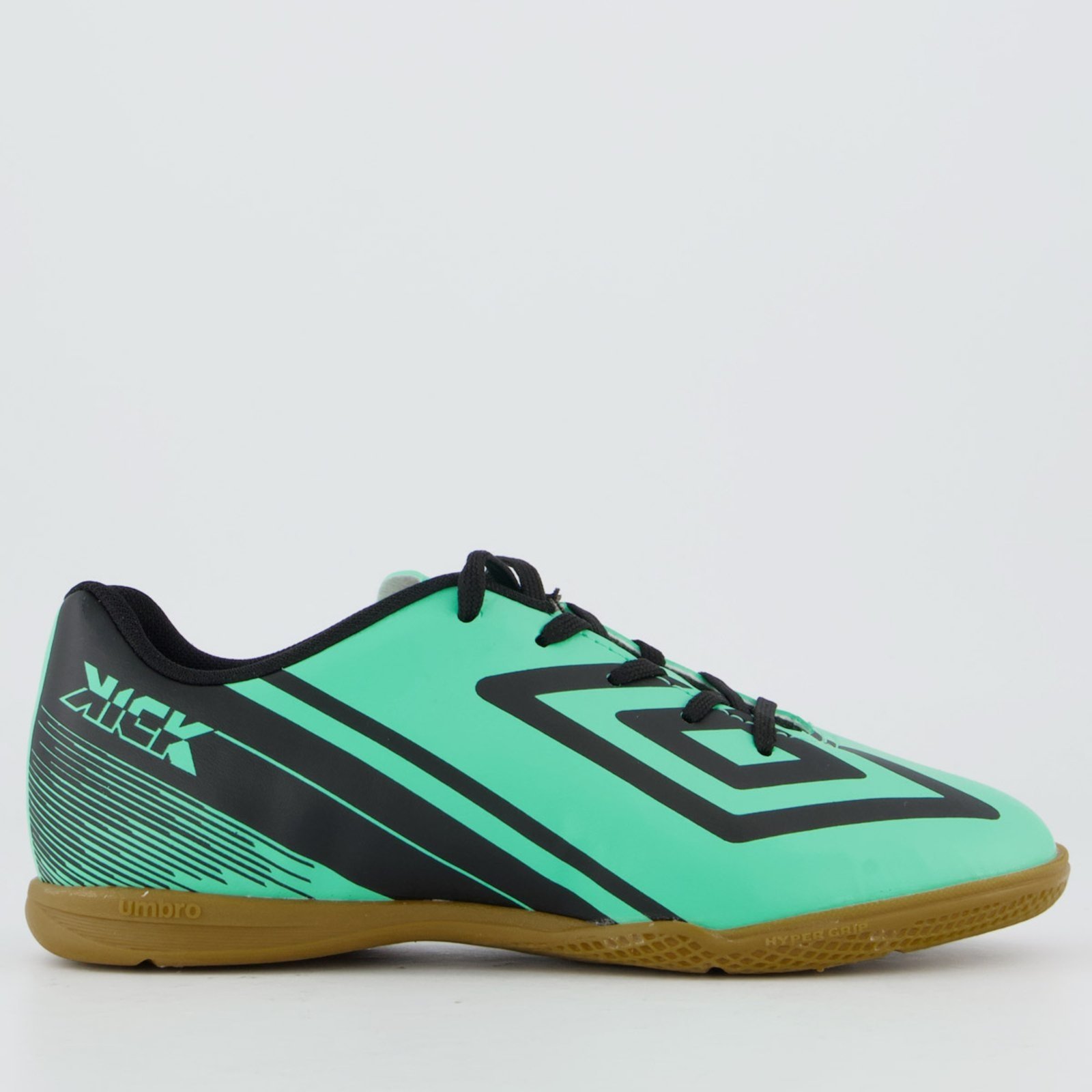 Chuteira Umbro Kick Futsal Juvenil Verde e Preta