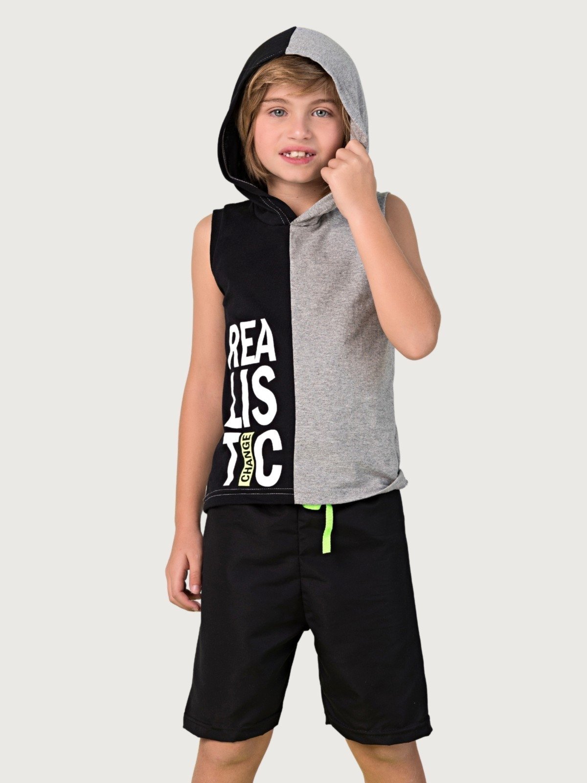 Vista 2 Infantil - Conjunto Platinum Realistic Preto PLATINUM KIDS cinza PLATINUM KIDS cinza