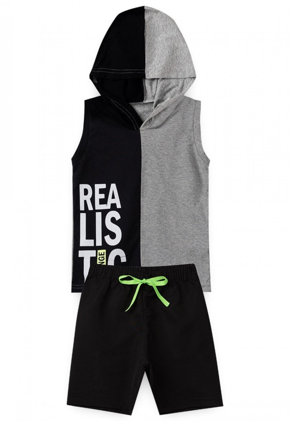Vista 3 Infantil - Conjunto Platinum Realistic Preto PLATINUM KIDS cinza PLATINUM KIDS cinza
