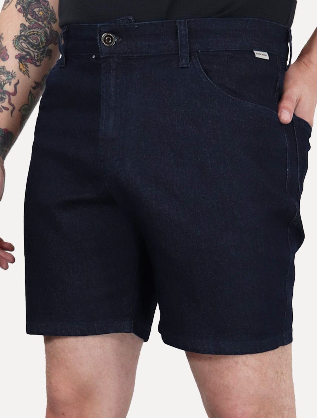 Bermuda John John Jeans Masculina Box Basics 5 Pockets Escura