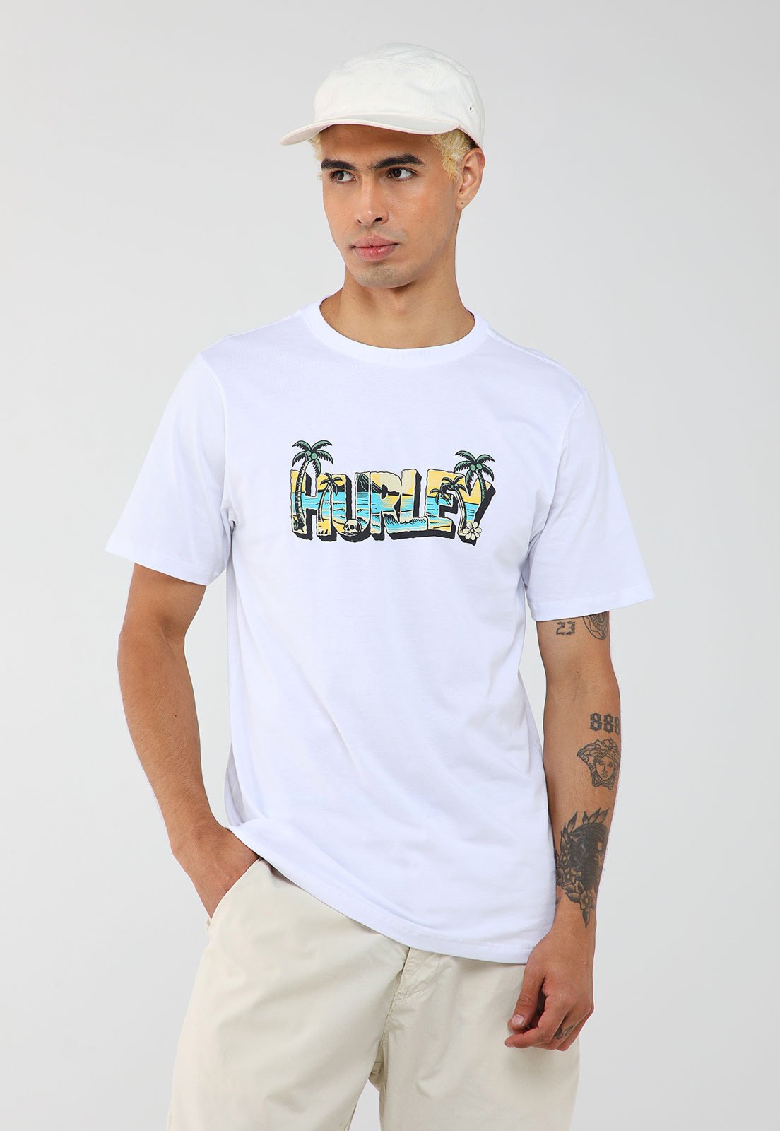 Camiseta Masculina Hurley Silk Beach Branca