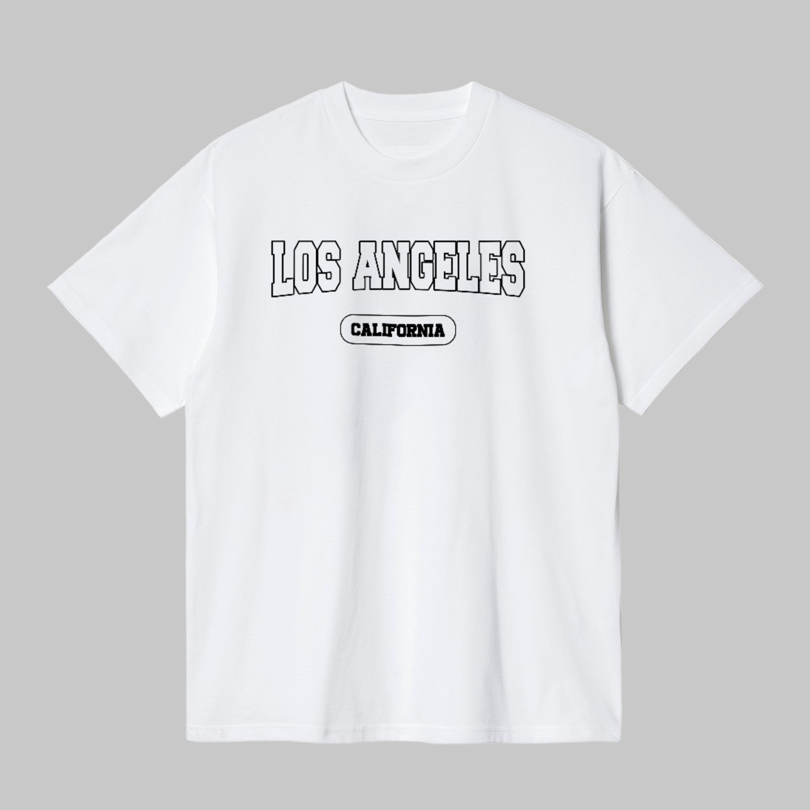 Camiseta Básica Los Angeles Estampa Street Style Unissex Branco