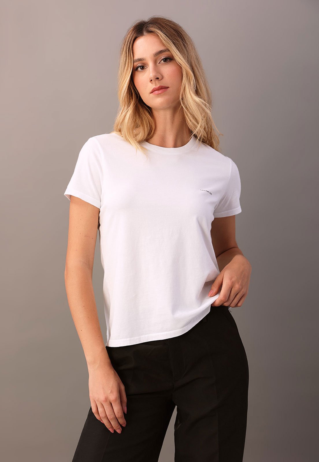 Camiseta Calvin Klein Jeans Slim Logo Branca
