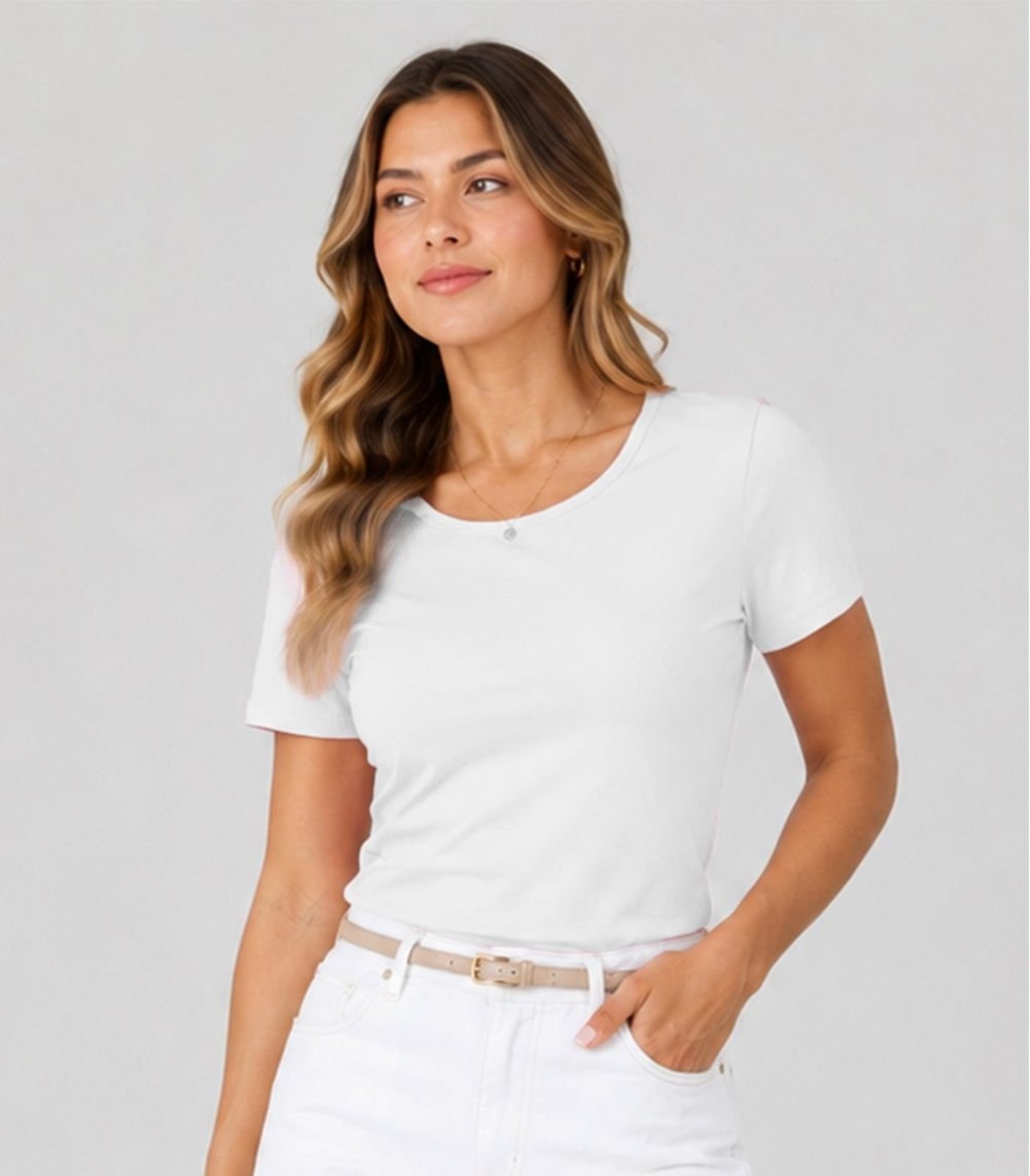 Blusa Feminina Cotton 30 Básica KO Branco