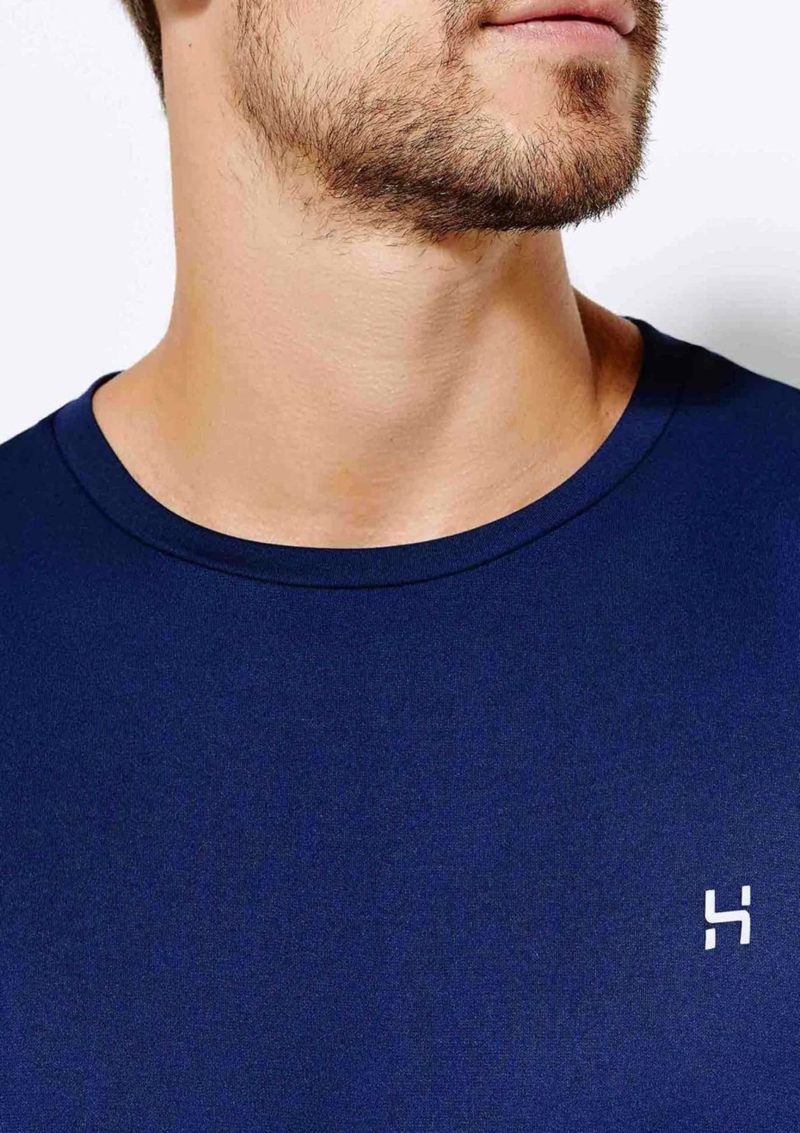 Vista 3 Camiseta Esportiva Masculina Manga Curta Com Refletivo Easy Care Hering azul Hering azul