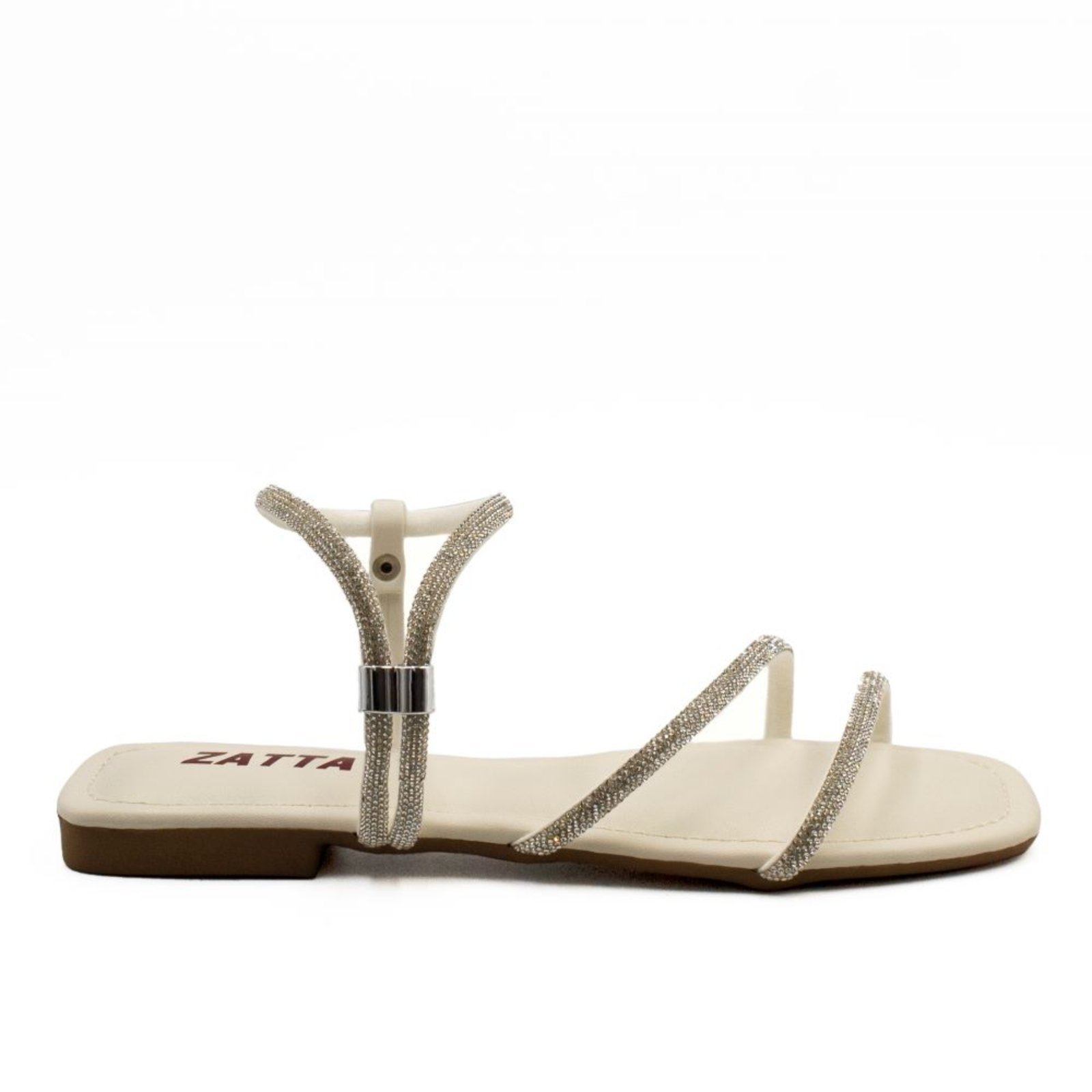 Rasteira Zatta Ajuste Brilho Mara Off White